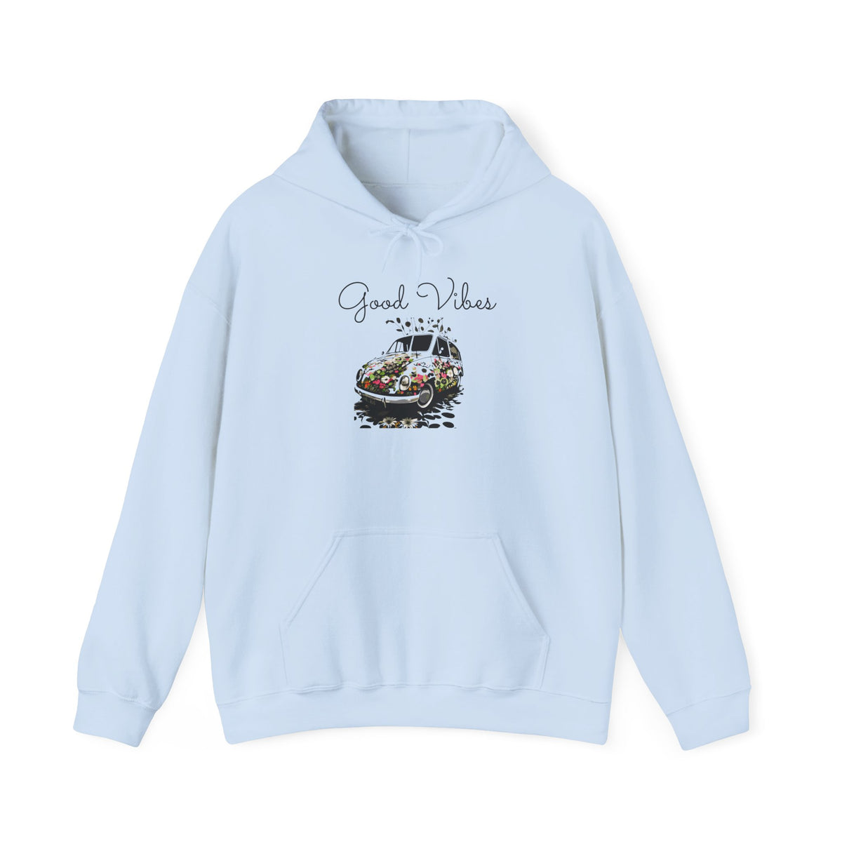 Good Vibes Hooded Sweatshirt - Unisex Heavy Blend, Cozy Gift for Friends, Casual Wear, Summer Outings, Beach Days, Chill Vibes