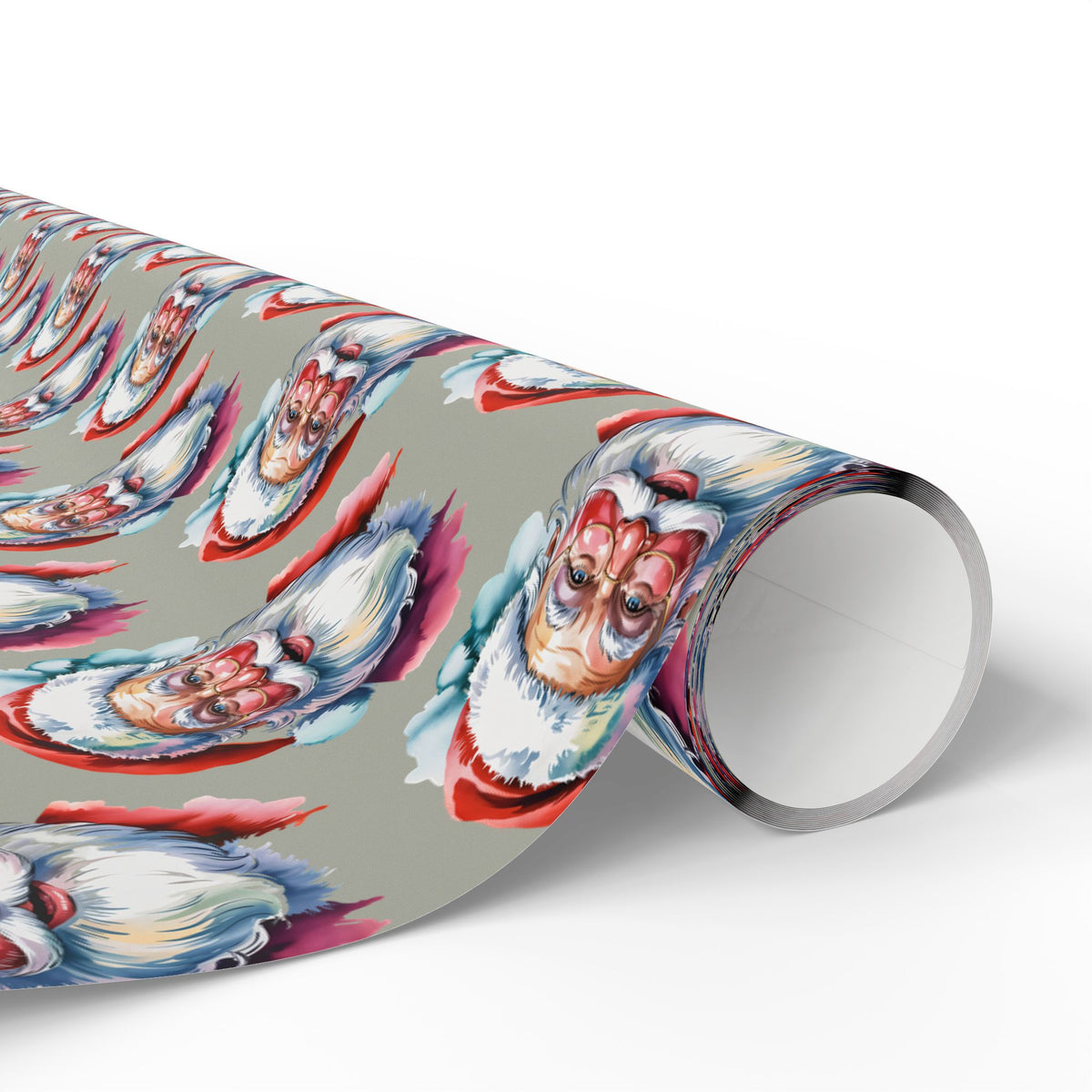 Santa Face Wrapping Paper Roll — Festive Holiday Gift Wrap