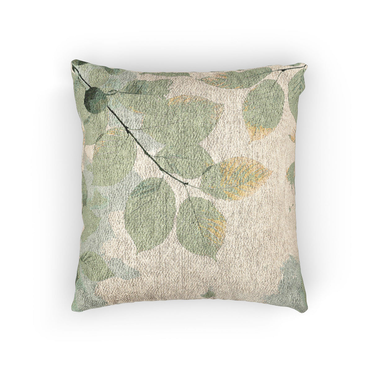 Leafy Woven Pillow for Cozy Homes, Nature-Inspired Decorative Cushion, Plant Lover Gift, Home Decor, Relaxing Atmosphere