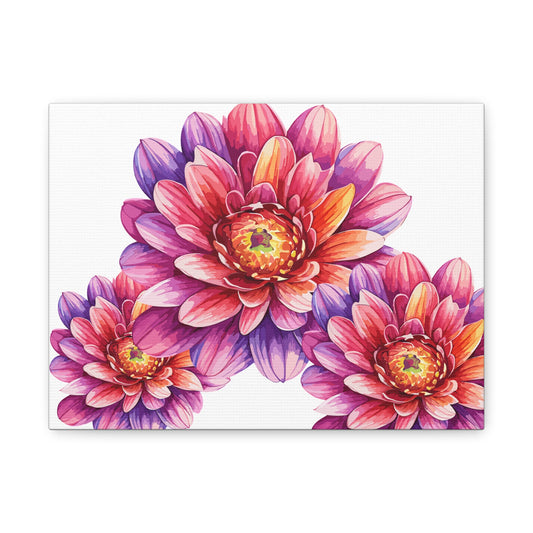 Vibrant Floral Canvas Wall Art, Colorful Flower Decor