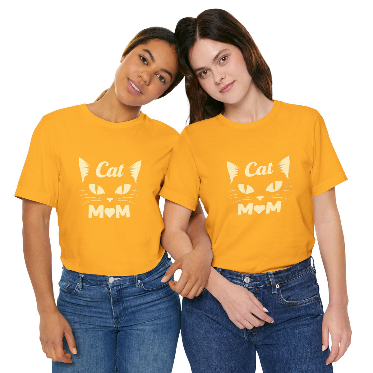 Cat Mom T-Shirt — Cute Cat Face Graphic Tee for Cat Lovers