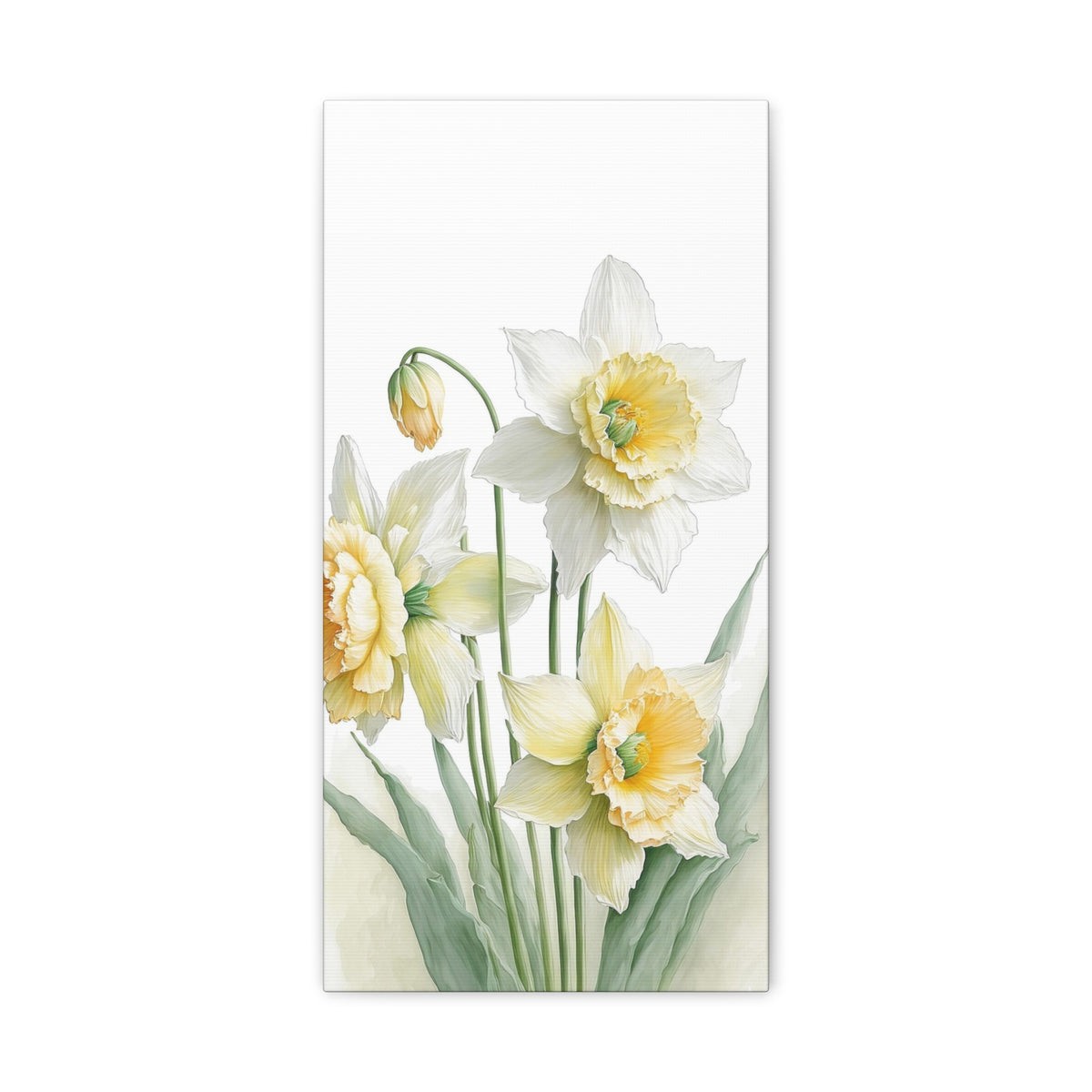 Matte Canvas, Stretched, 1.25" beautiful flowers white and yellow.