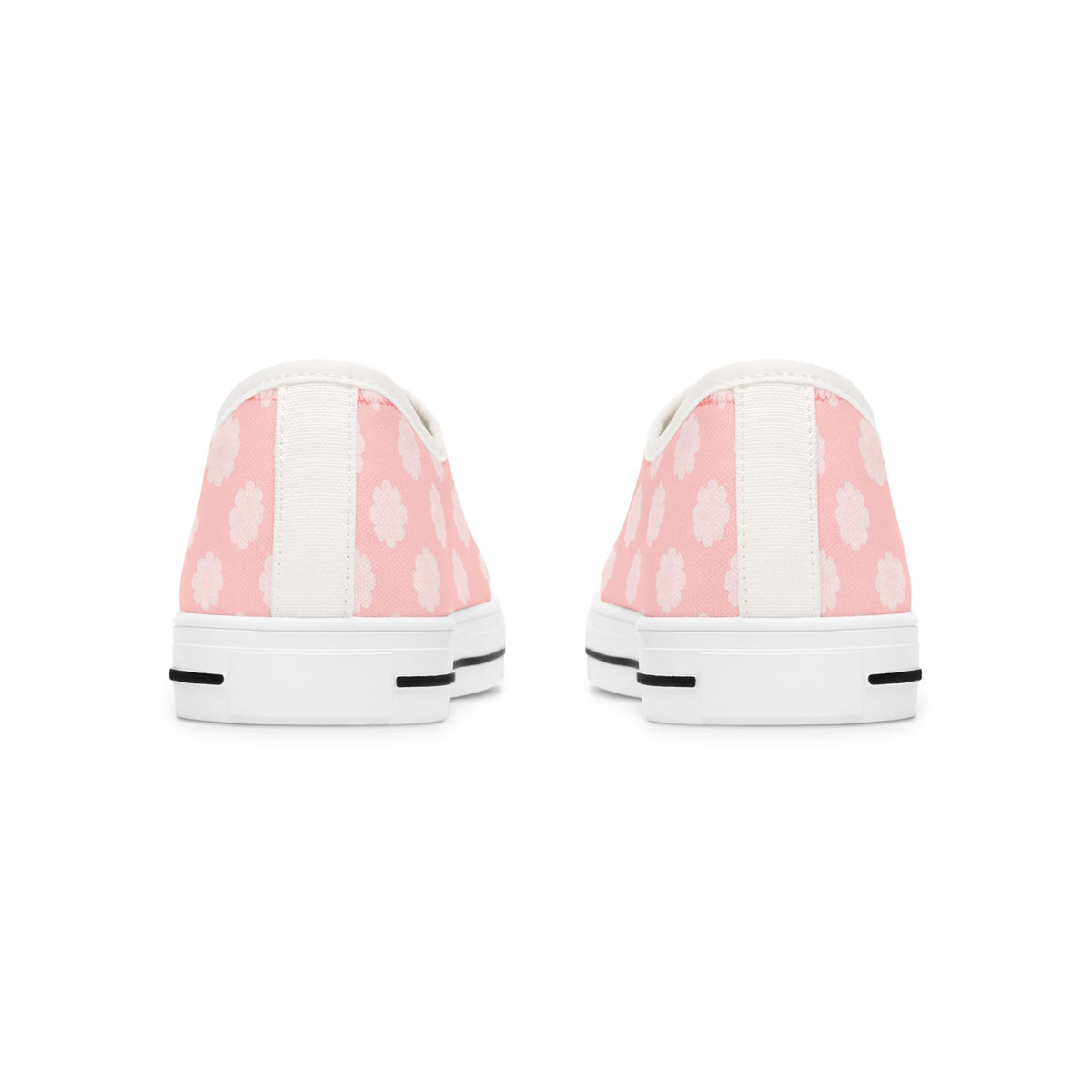 Pink Daisy Low Top Sneakers — Floral Canvas Casual Shoes