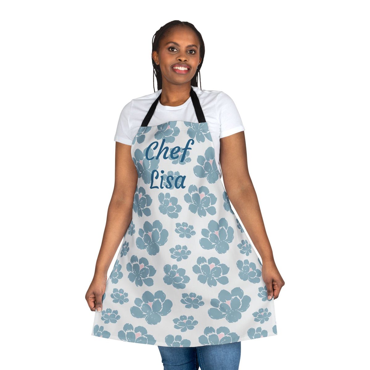 Floral Personalized Apron for Chefs, Custom Kitchen Gift, Cooking Apron, Chef Gift, Elegant Cooking Style, Mother's Day Gift