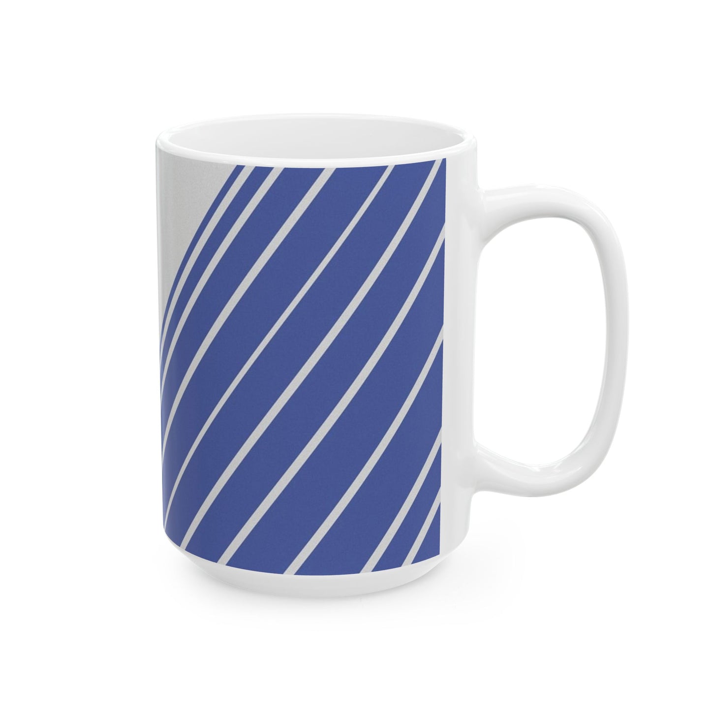 Elegant Blue Stripe Ceramic Mug | Coffee Cup, Tea Mug, Gift for Him/Her, Modern Kitchen Decor, Minimalist Design