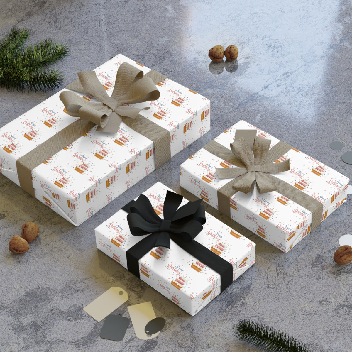 Birthday Cake Gift Wrap Roll, Wrapping Paper for Occasions, Festive Gift Wrap, Birthday Party Decor, Cute Gift Packaging