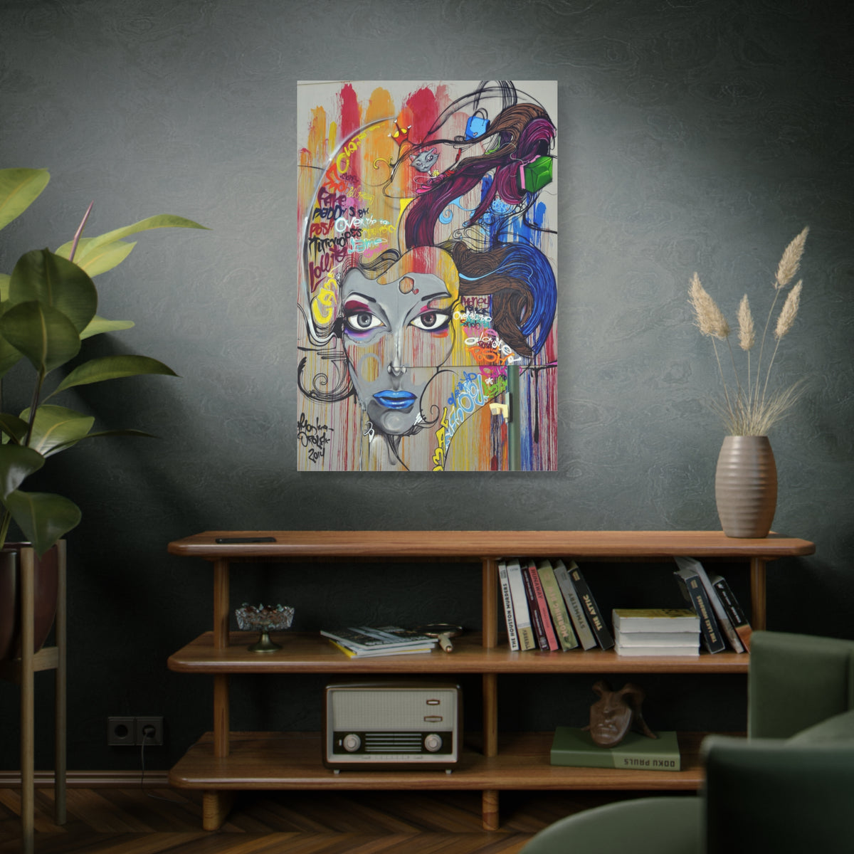 Colorful Graffiti Portrait Canvas