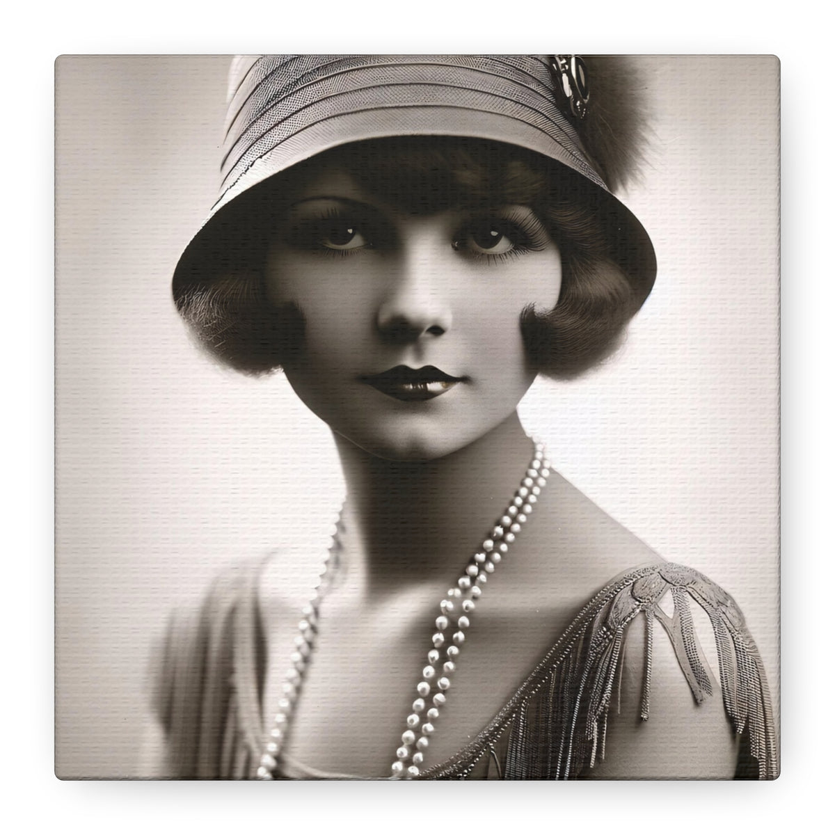 Vintage 1920s Flapper Portrait Canvas