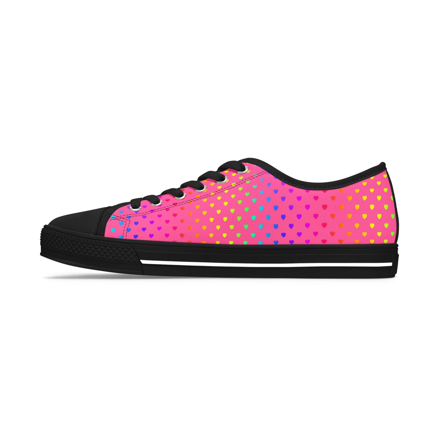 Low Top Sneakers — Pink Gradient Polka Dot Casual Shoes for Women