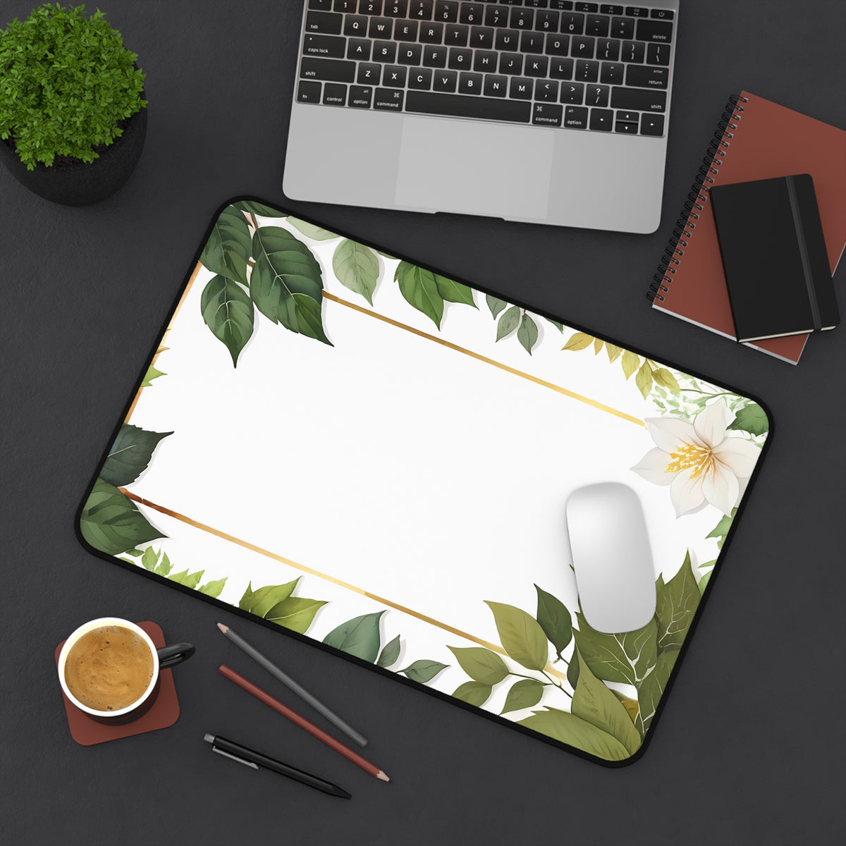 Elegant Botanical Desk Mat, Office Decor, Floral Desk Pad, Eco-Friendly Workspace, Gift for Her, Home Office Accessories