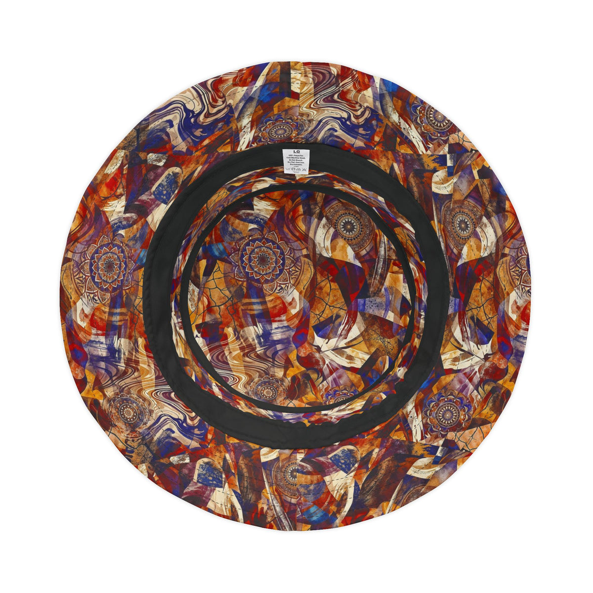 Abstract Swirl Bucket Hat — Colorful Psychedelic All-Over-Print