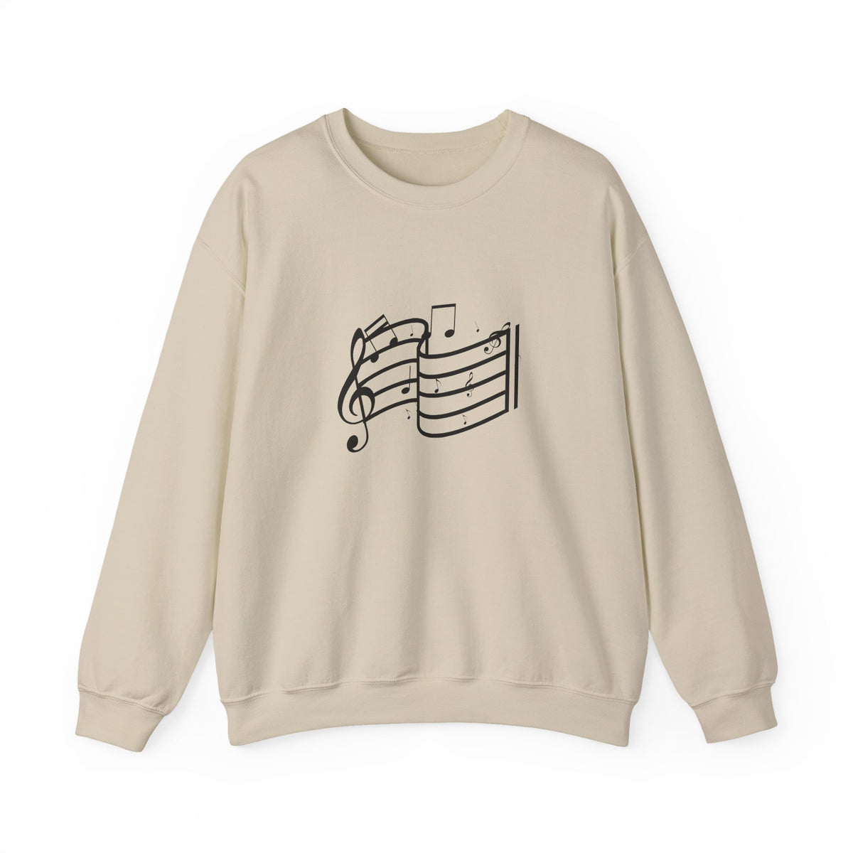 Music Notes Crewneck Sweatshirt – Minimal Sheet Music Design