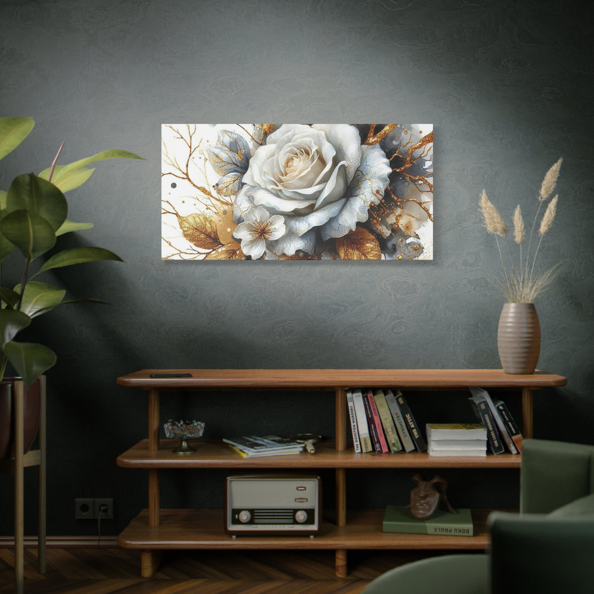 Matte Canvas, Stretched, 1.25" - Gold and Black