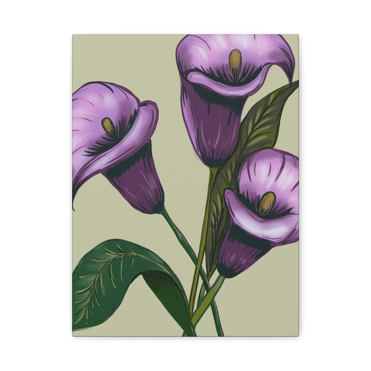 Copy of Matte Canvas, Stretched, 1.25" Purple Flowers