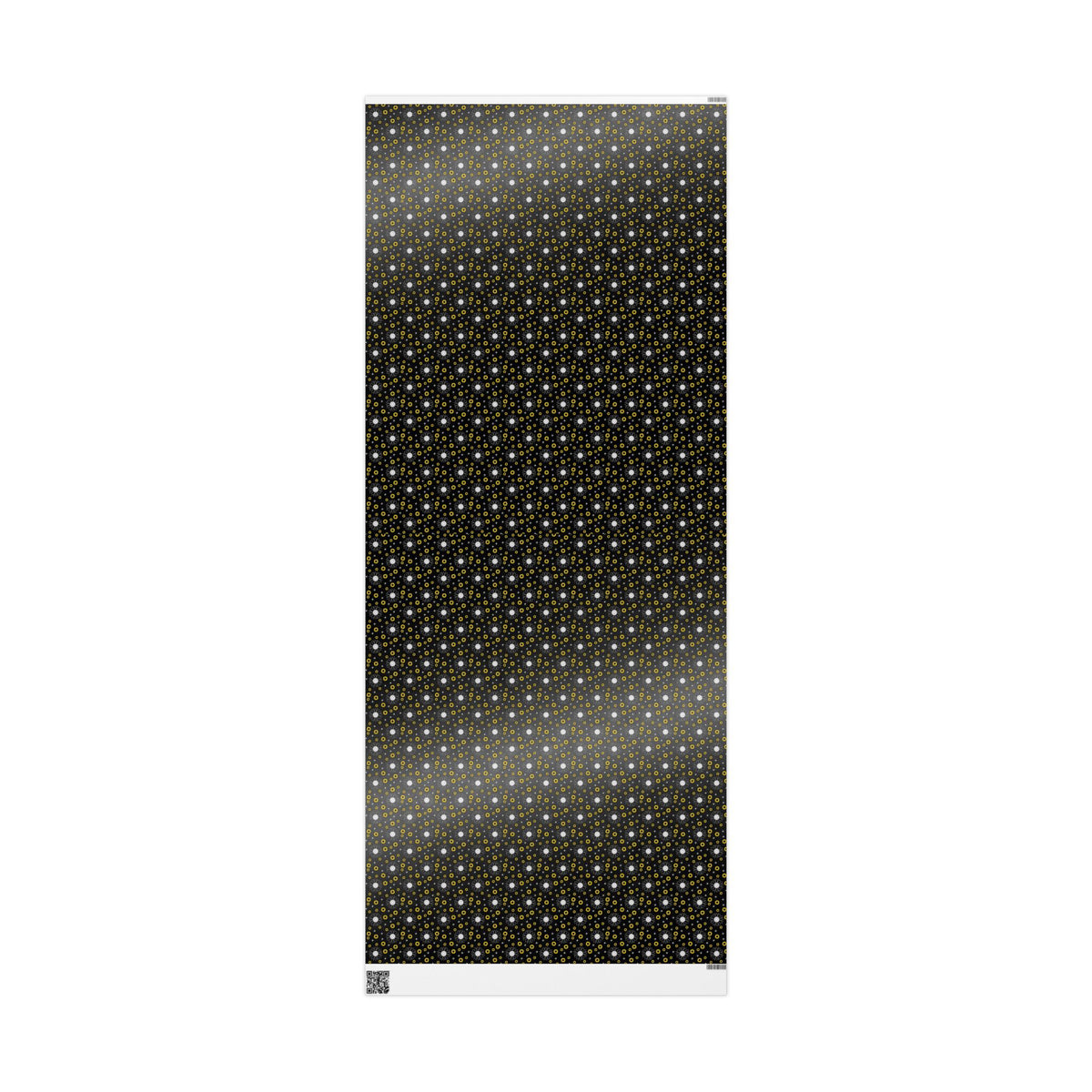Sunflower Doodles Wrapping Paper Roll — Black & Yellow Floral Gift Wrap