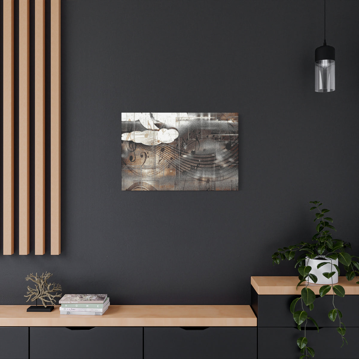 Abstract Musical Notes Matte Stretched Canvas Art (1.25")