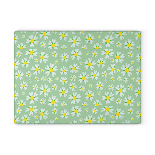 Charming Daisy Glass Cutting Board, Floral Kitchen Decor, Gift for Chefs, Home Essentials, Mother's Day Present, Spring Kitchenware