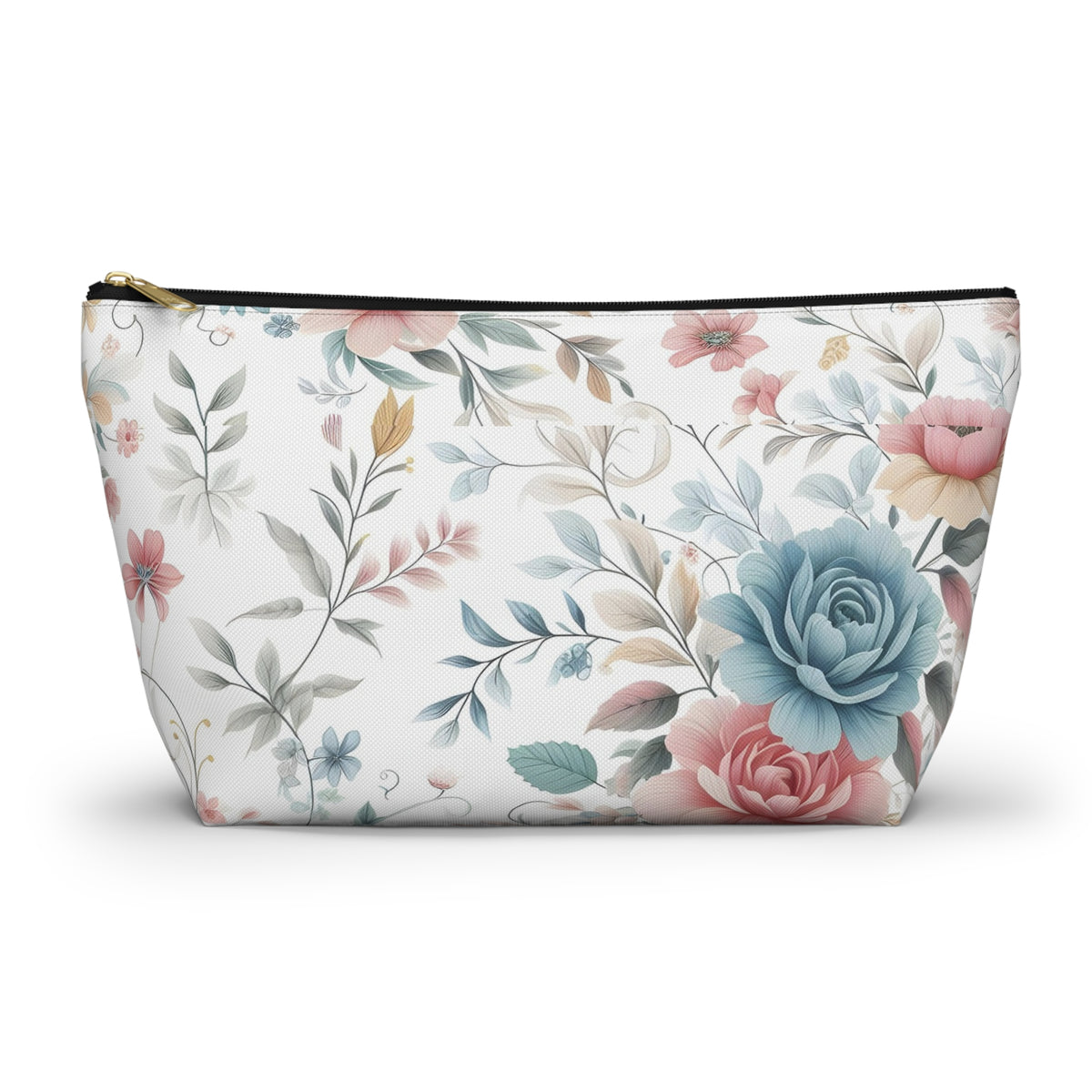 Floral Accessory Pouch, Makeup Bag, Cosmetic Case, Travel Organizer, Gift for Her, Floral Print Pouch