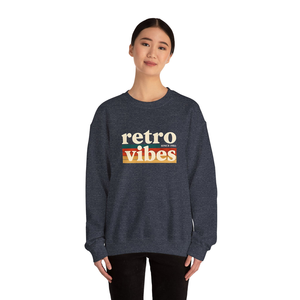 Retro Vibes Crewneck Sweatshirt, Unisex Vintage Style, Cozy Fall Fashion, Gift for Music Lovers, Chill Weekend Wear
