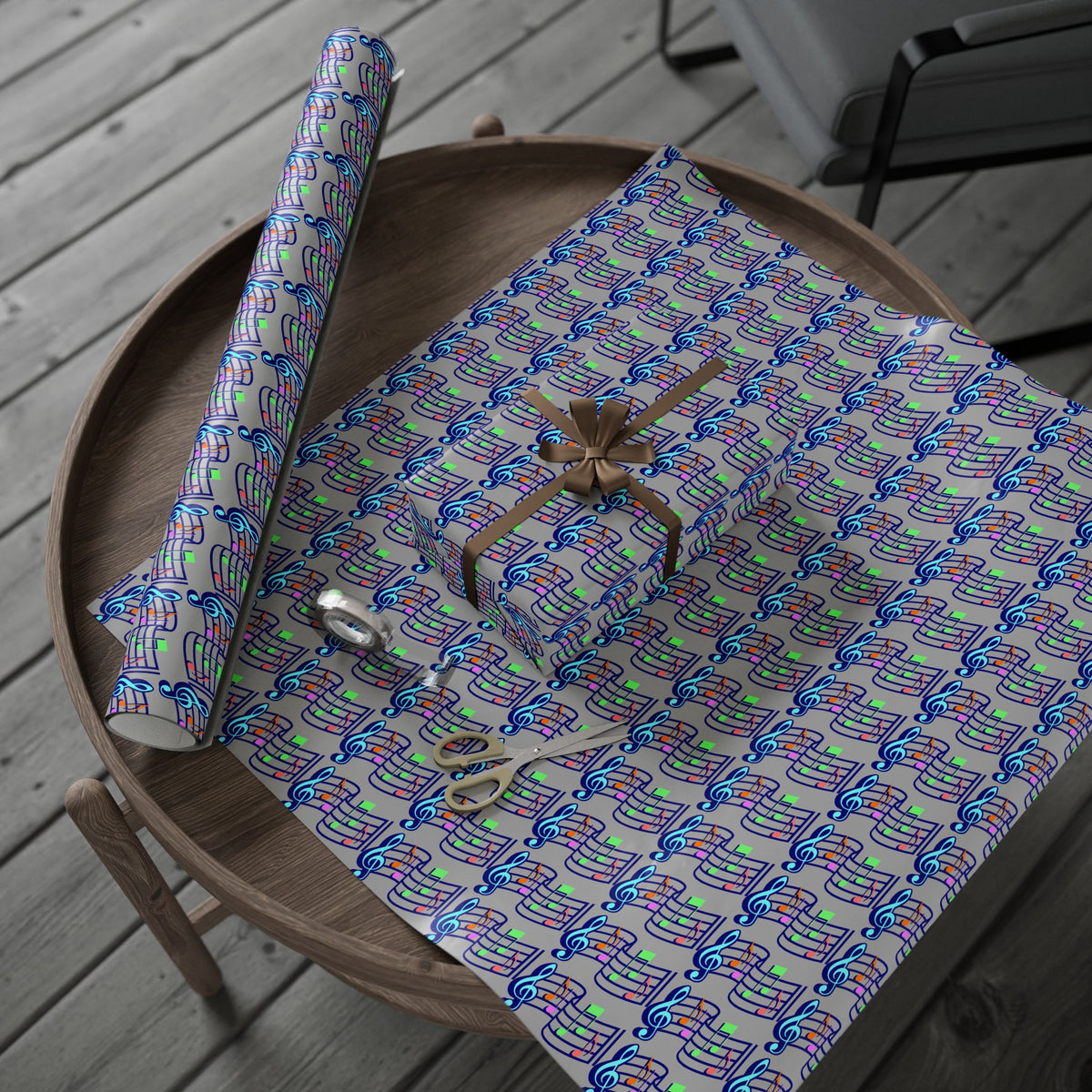Musical Note Wrapping Paper, Fun Gift Wrap for Music Lovers, Birthday