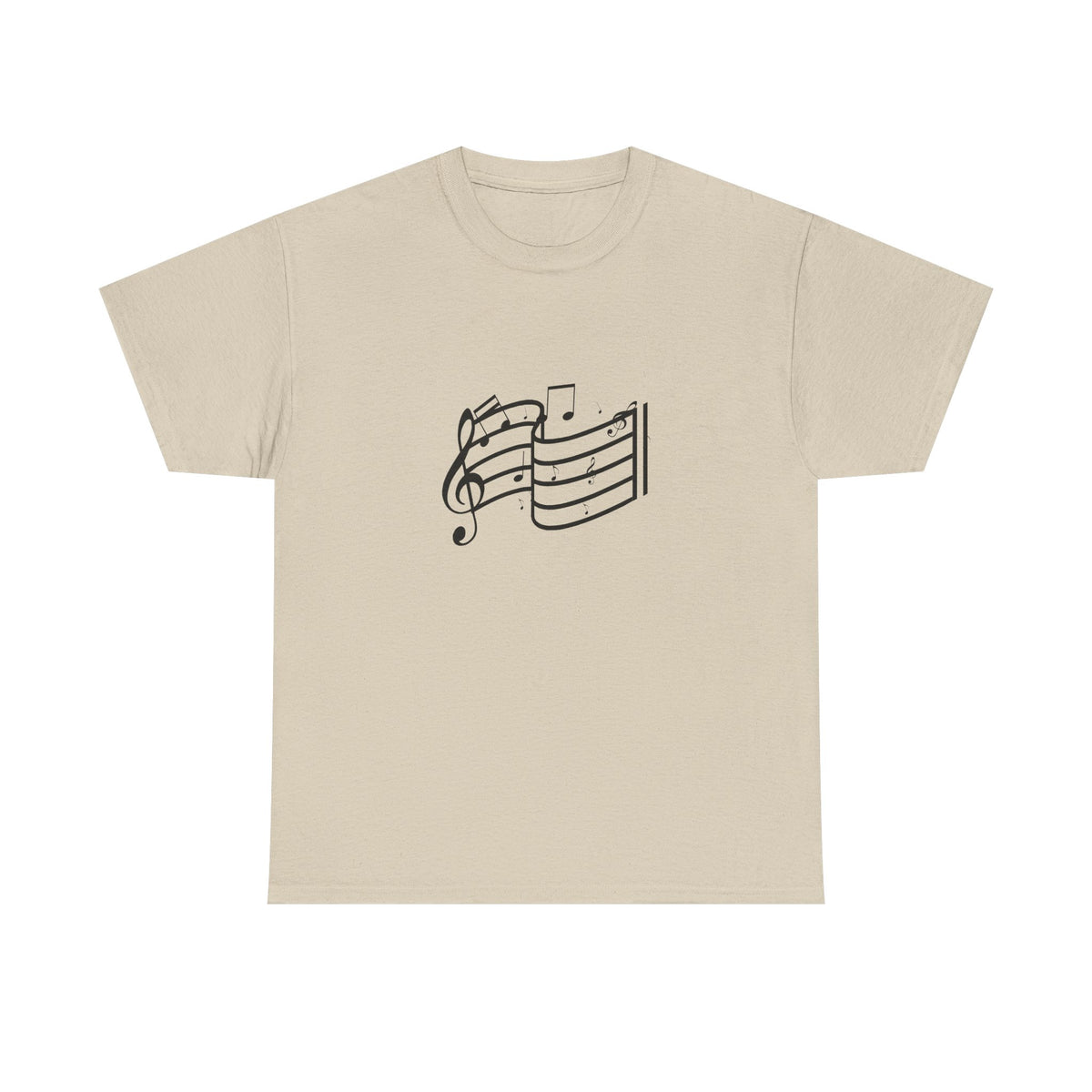 Music Notes T‑Shirt — Minimalist Sheet Music Tee for Musicians & Music Lovers