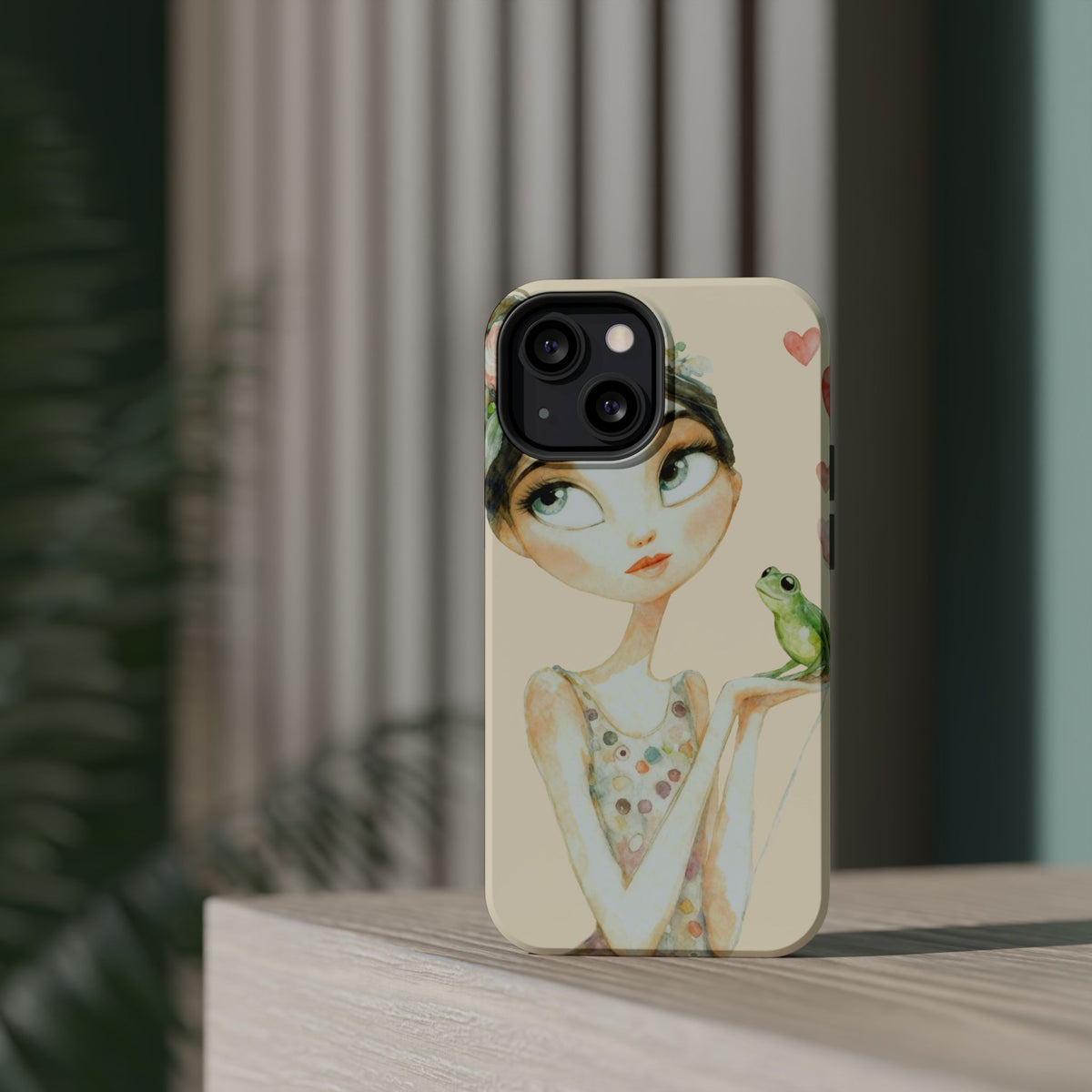 Whimsical Girl with Frog Magnetic Impact Phone Case