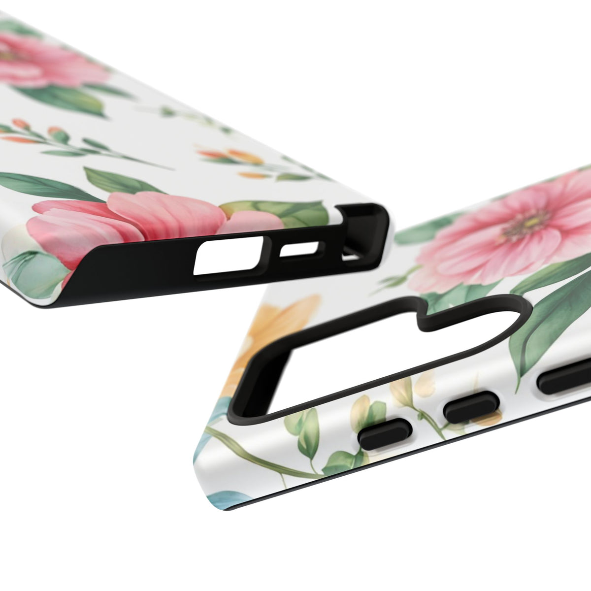 Floral Tough Phone Case — Pink Peony Protective Phone Cover