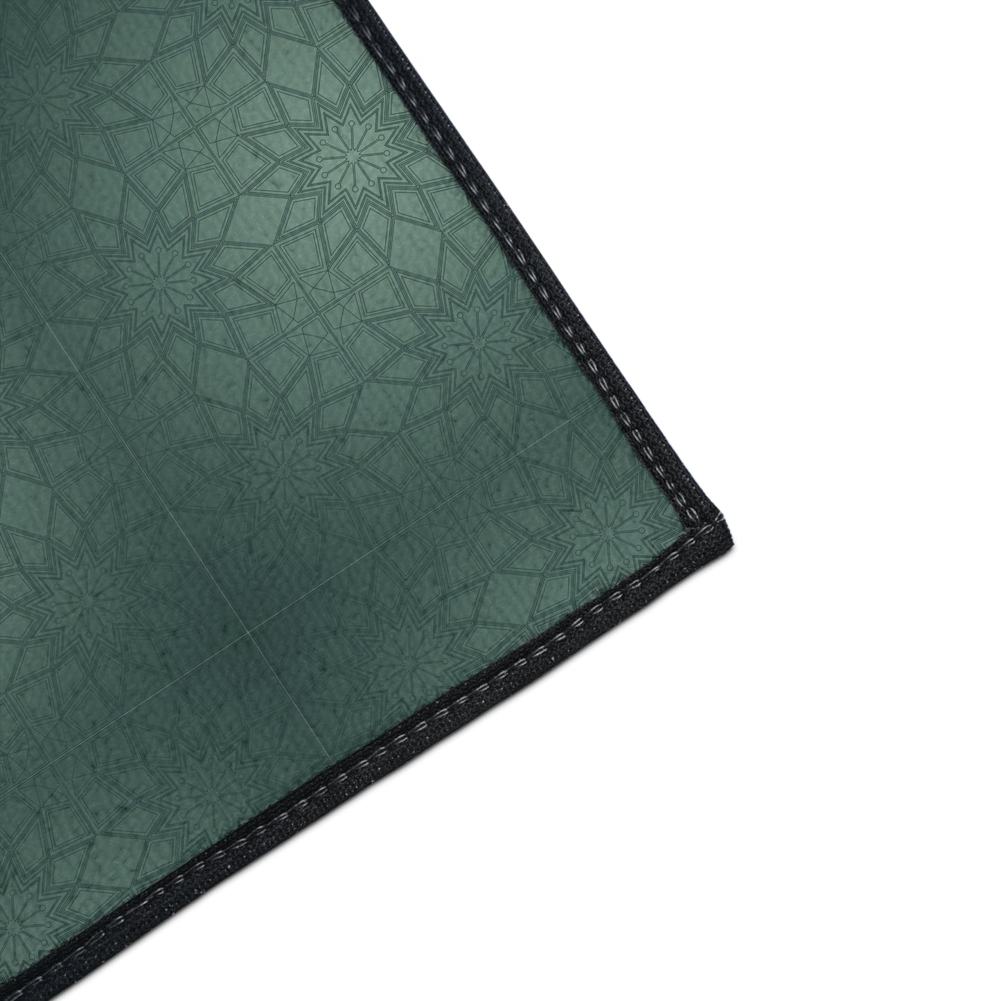 Heavy-Duty Floor Mat — Teal Geometric Anti-Fatigue Rug for Kitchen & Garage