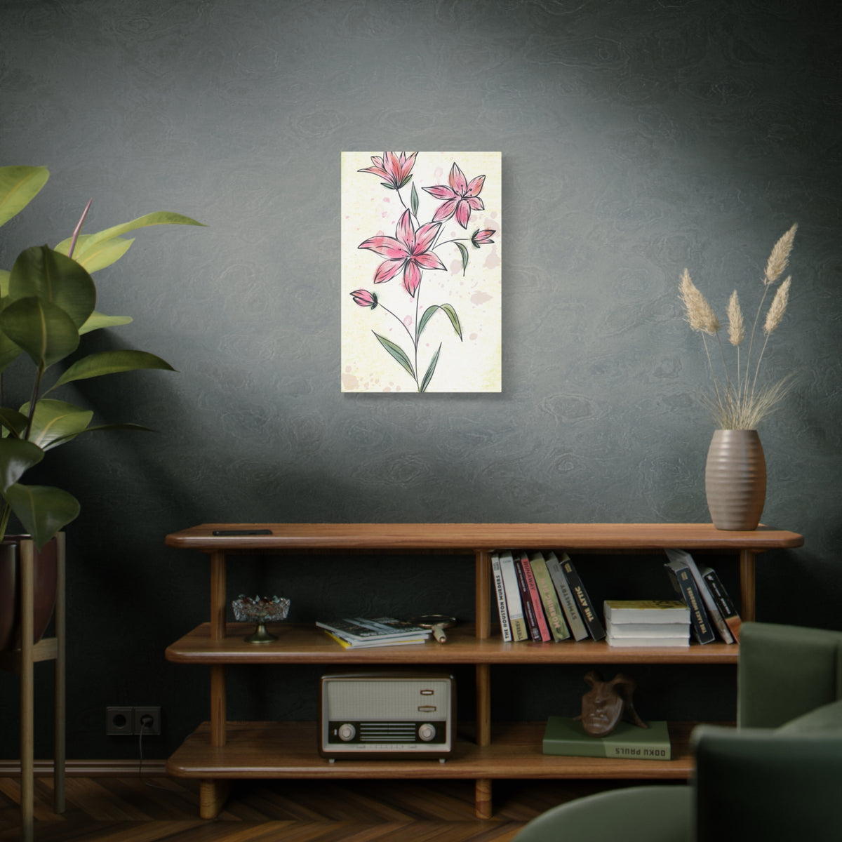 Matte Canvas, Stretched, 1.25" Tulips Pink Flowers