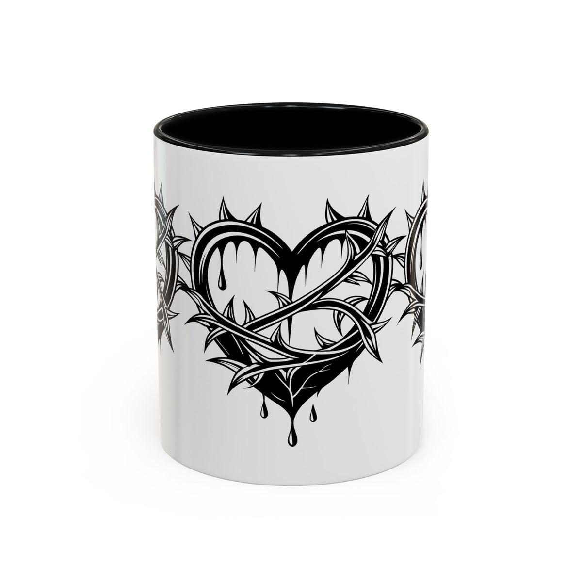 Gothic Heart Mug, Unique Art Coffee Cup for Gifting, Gothic Home Decor, Perfect for Friends, Gothic Style Drinkware