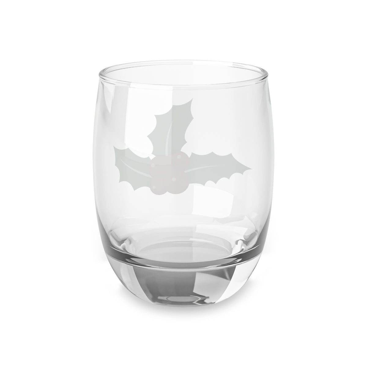 Holiday Whiskey Glass with Holly Design - Festive Barware for Christmas, Gift for Him, Holiday Decor, Entertaining Essentials, Custom Drinks