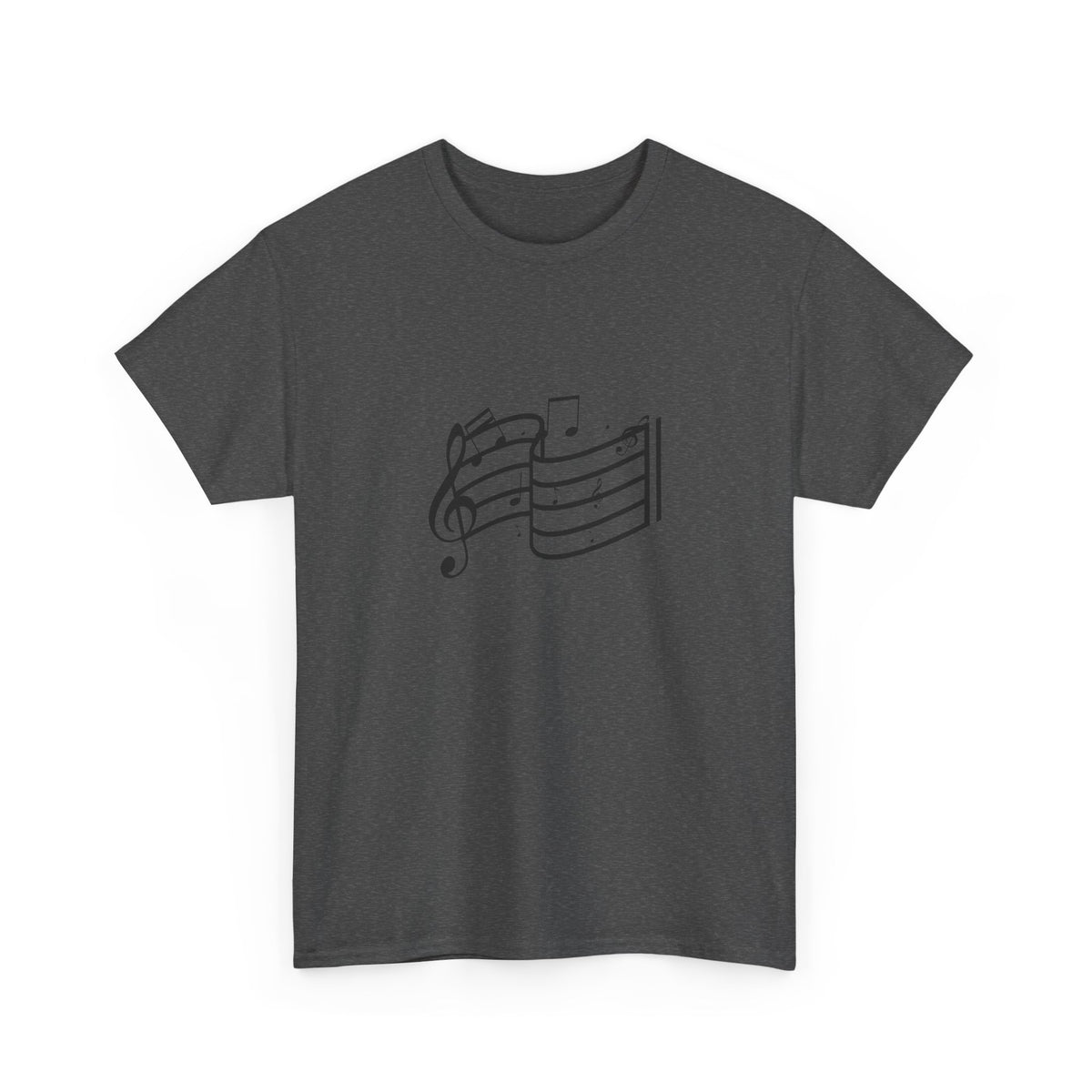 Music Notes T‑Shirt — Minimalist Sheet Music Tee for Musicians & Music Lovers