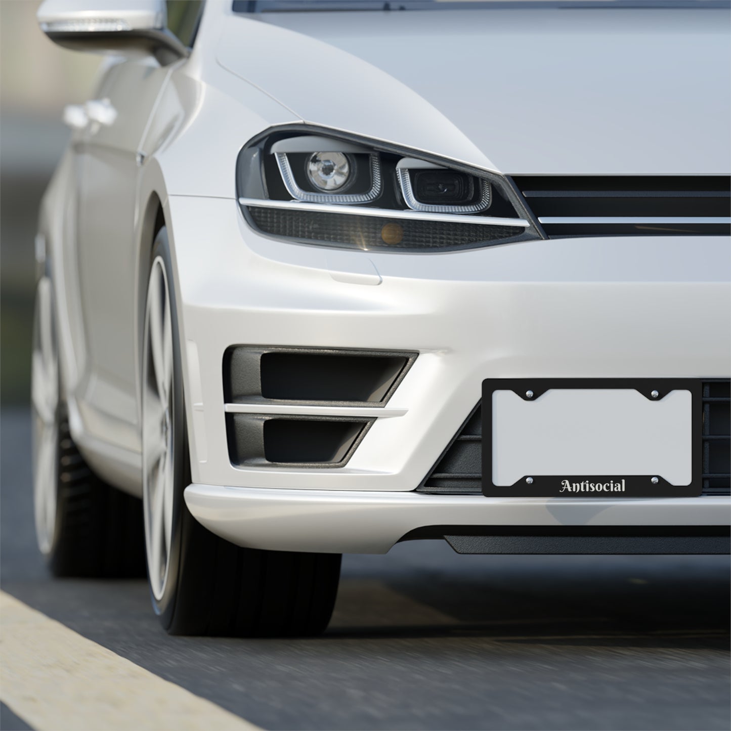 Funny Metal License Plate Frame - Antisocial