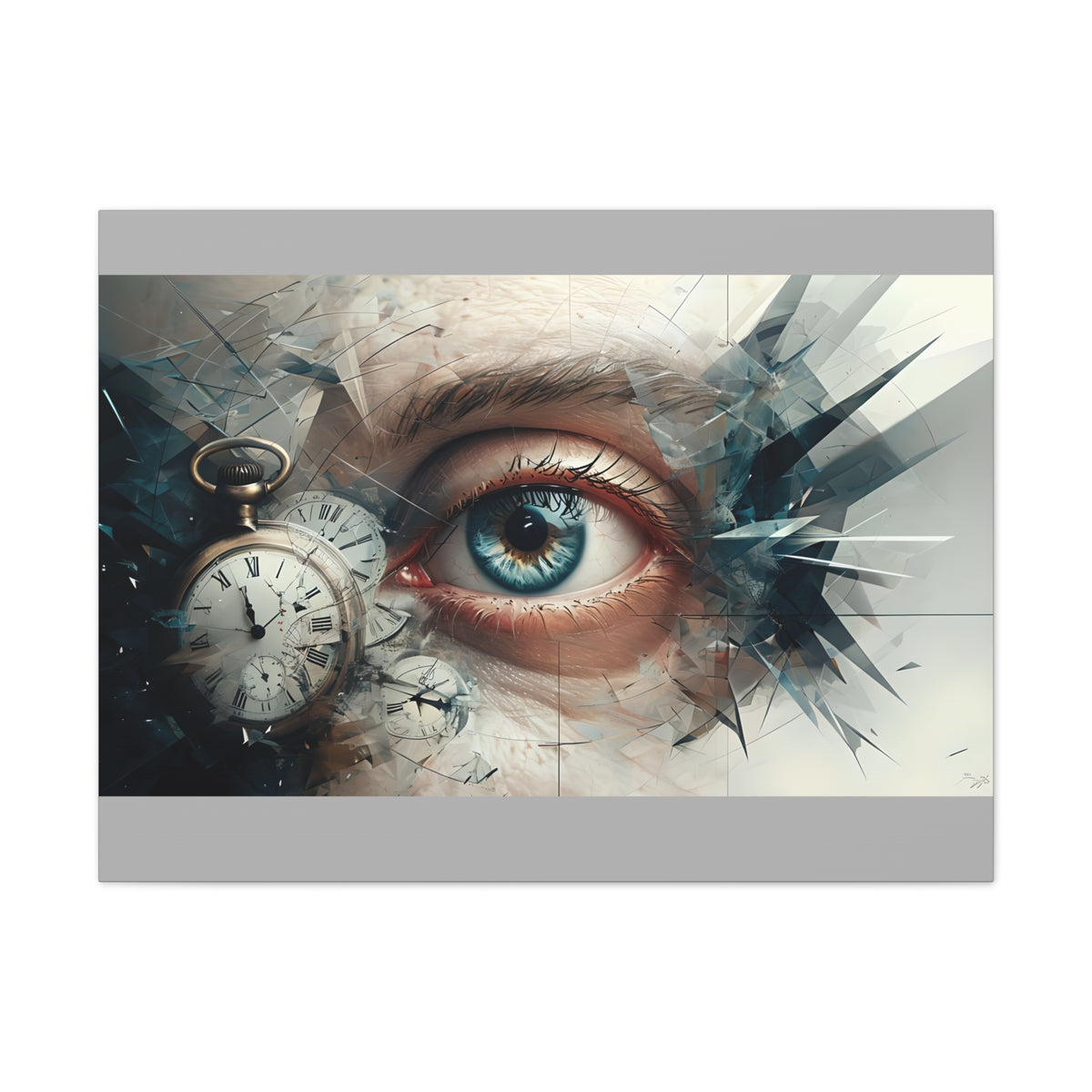 Surreal Canvas Wall Art, Eye with Vintage Clock
