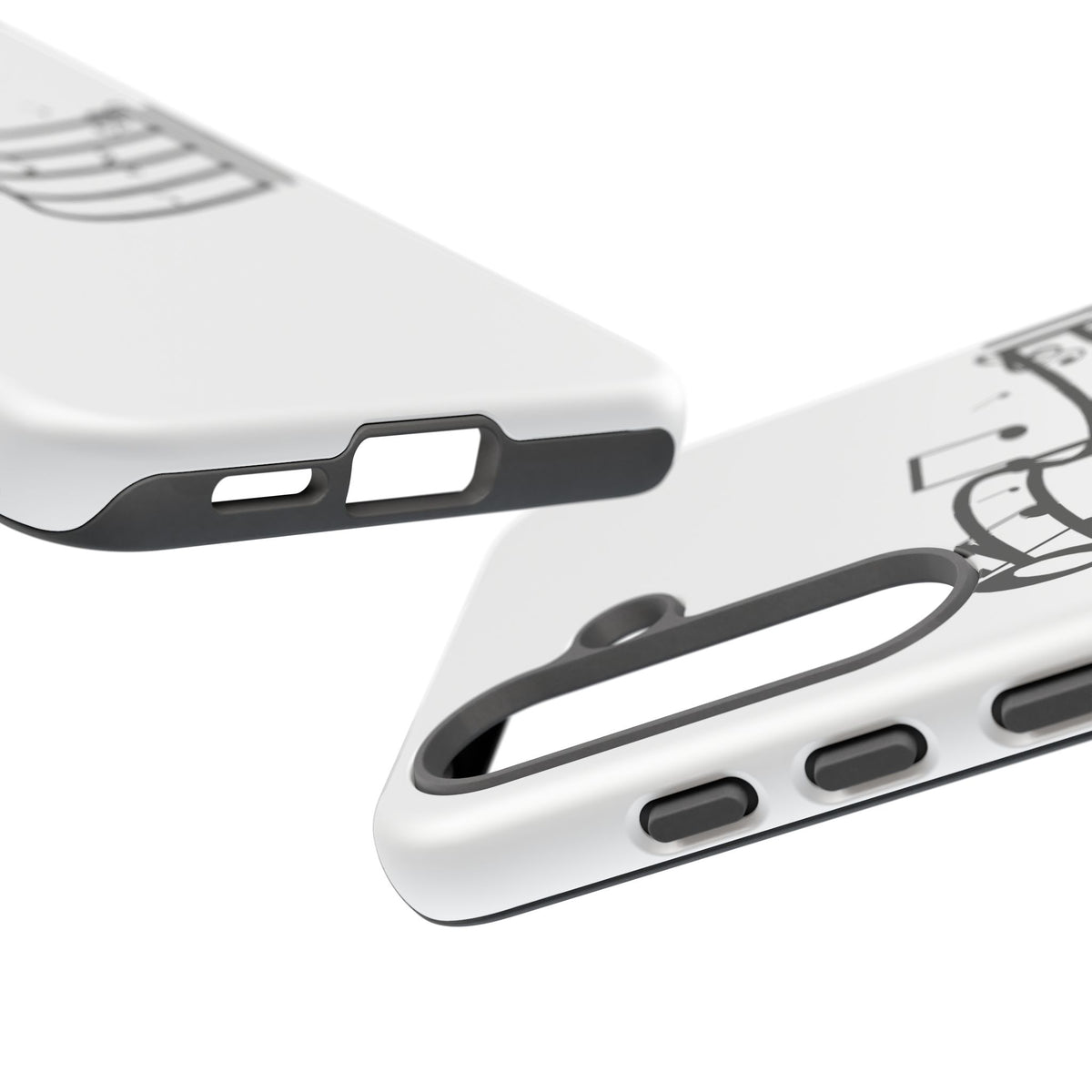 Musical Notes Phone Case — Black Treble Clef Music Staff Tough Case