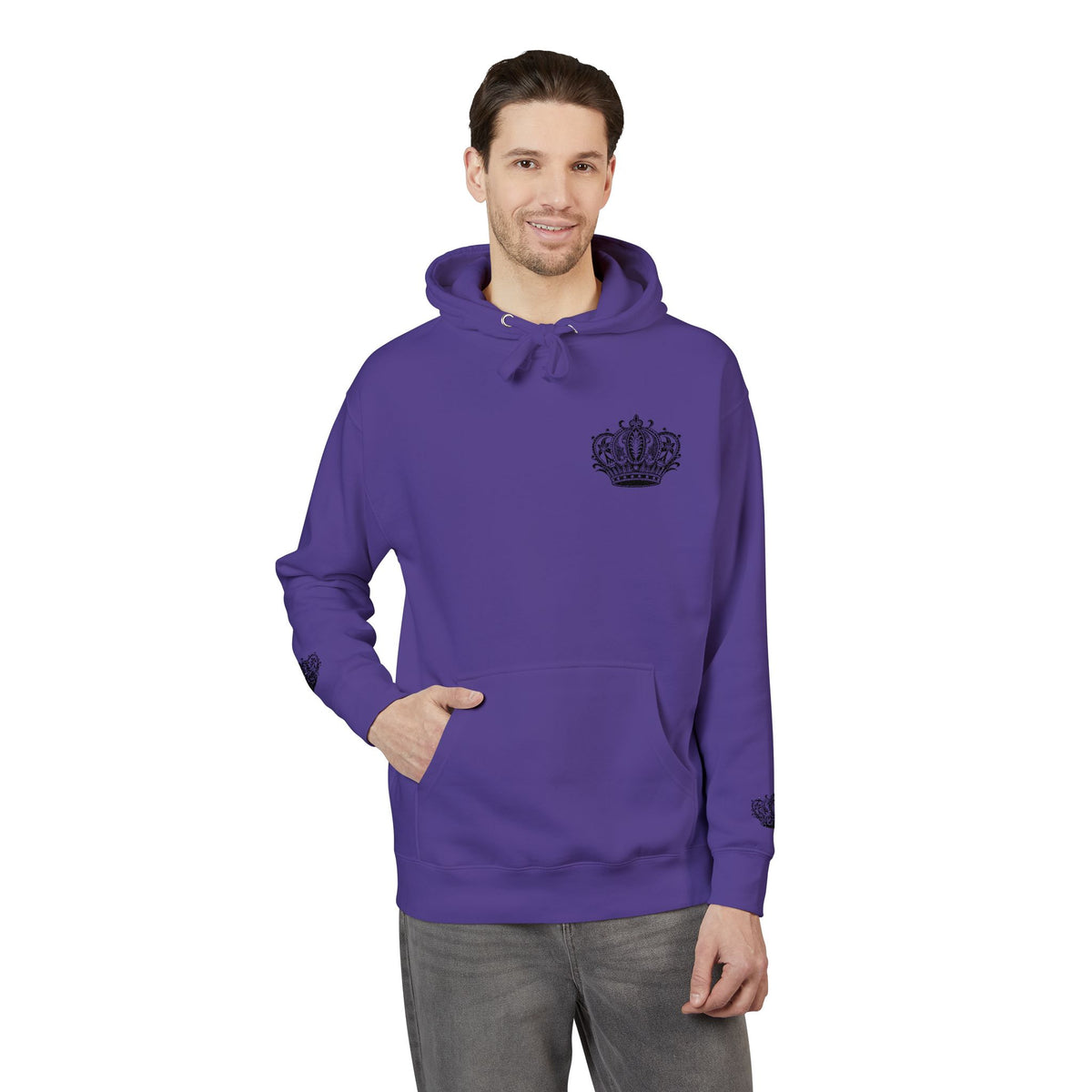 Crown Floral Unisex Fleece Hoodie | Cozy Streetwear, Perfect Gift for Him & Her, Autumn Fashion, Casual Wear, Trendy Outfit
