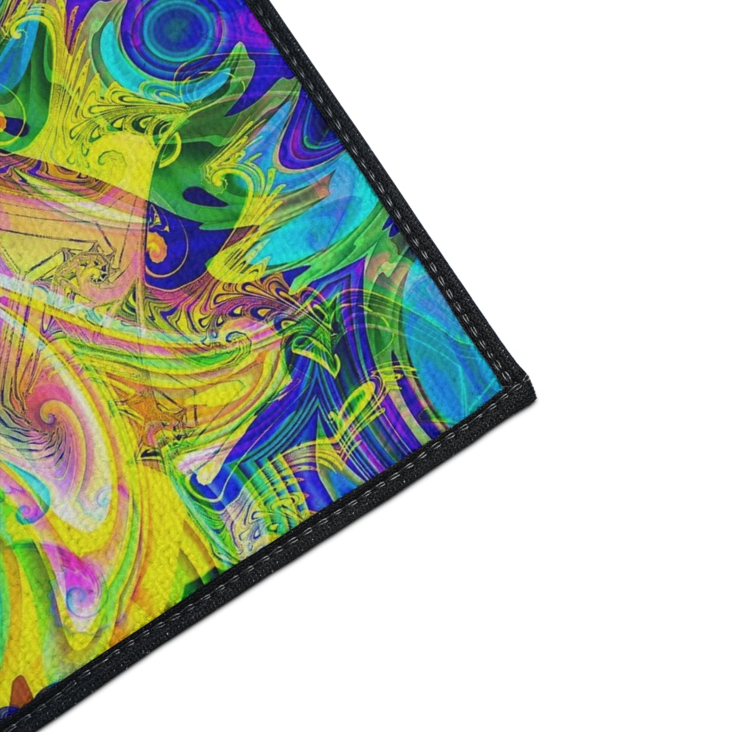 Psychedelic Swirl Heavy Duty Floor Mat — Vivid Abstract Doormat for Entryway & Home