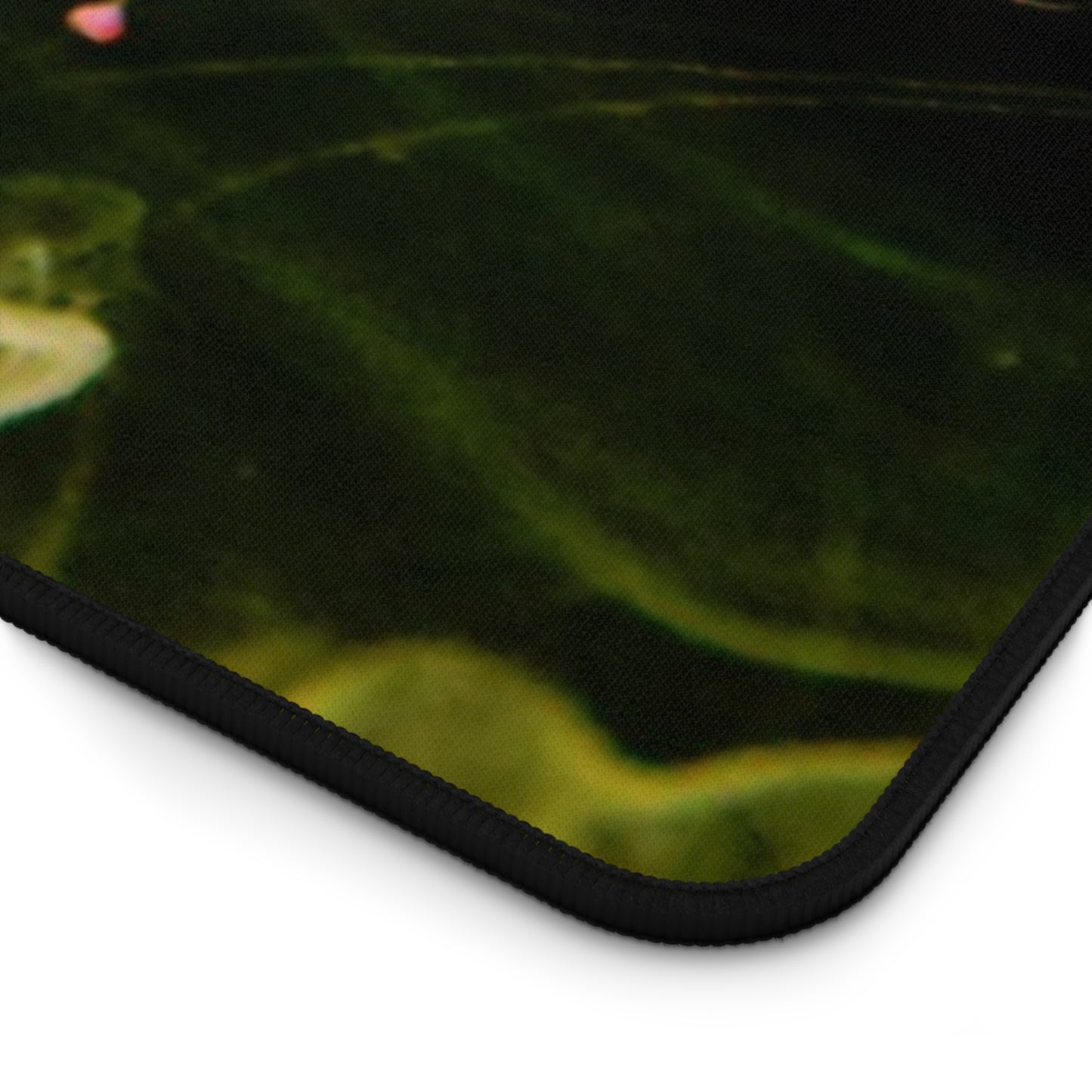 Abstract Yellow Ink Desk Mat — Vibrant Liquid Art Mouse Pad