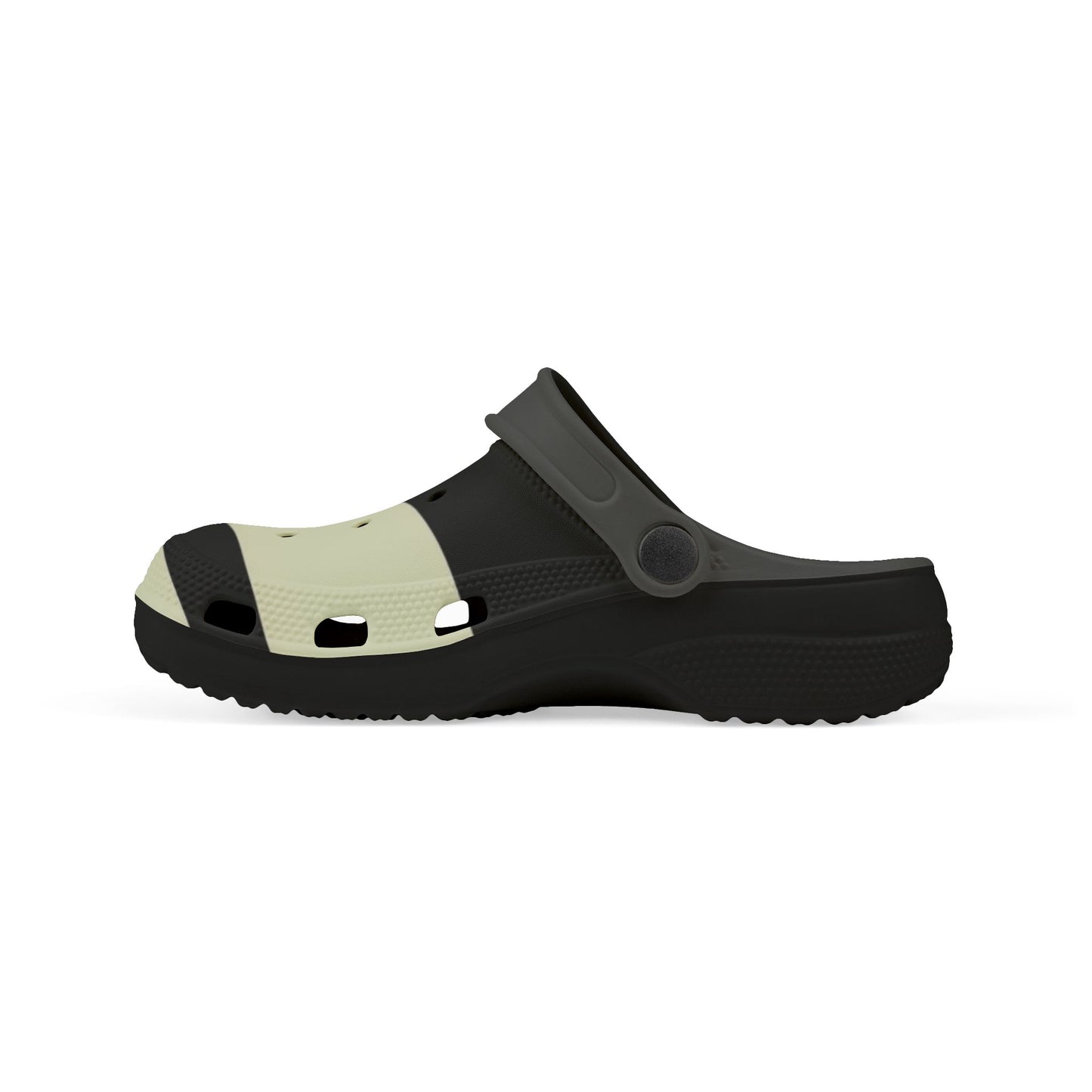 Kids Black & Cream Striped EVA Foam Clogs — Lightweight Slip‑On Sandals for Everyday Play