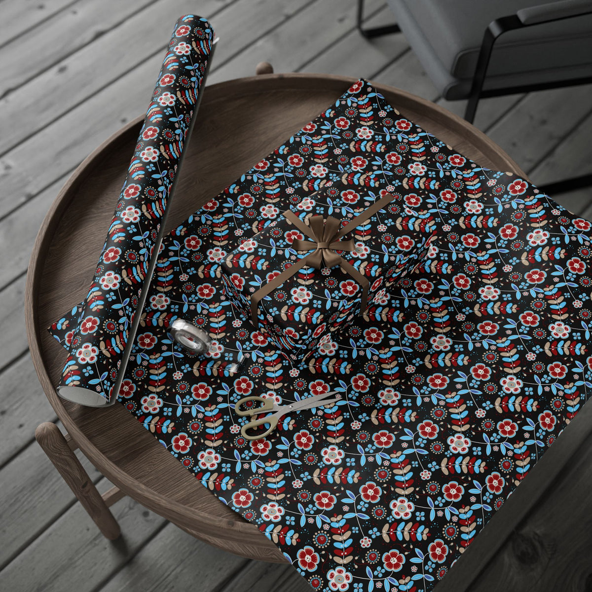 Festive Wrapping Paper Roll, Colorful Floral Gift Wrap for Holidays, Birthdays, Special Occasions, Unique Christmas Gift Wrap