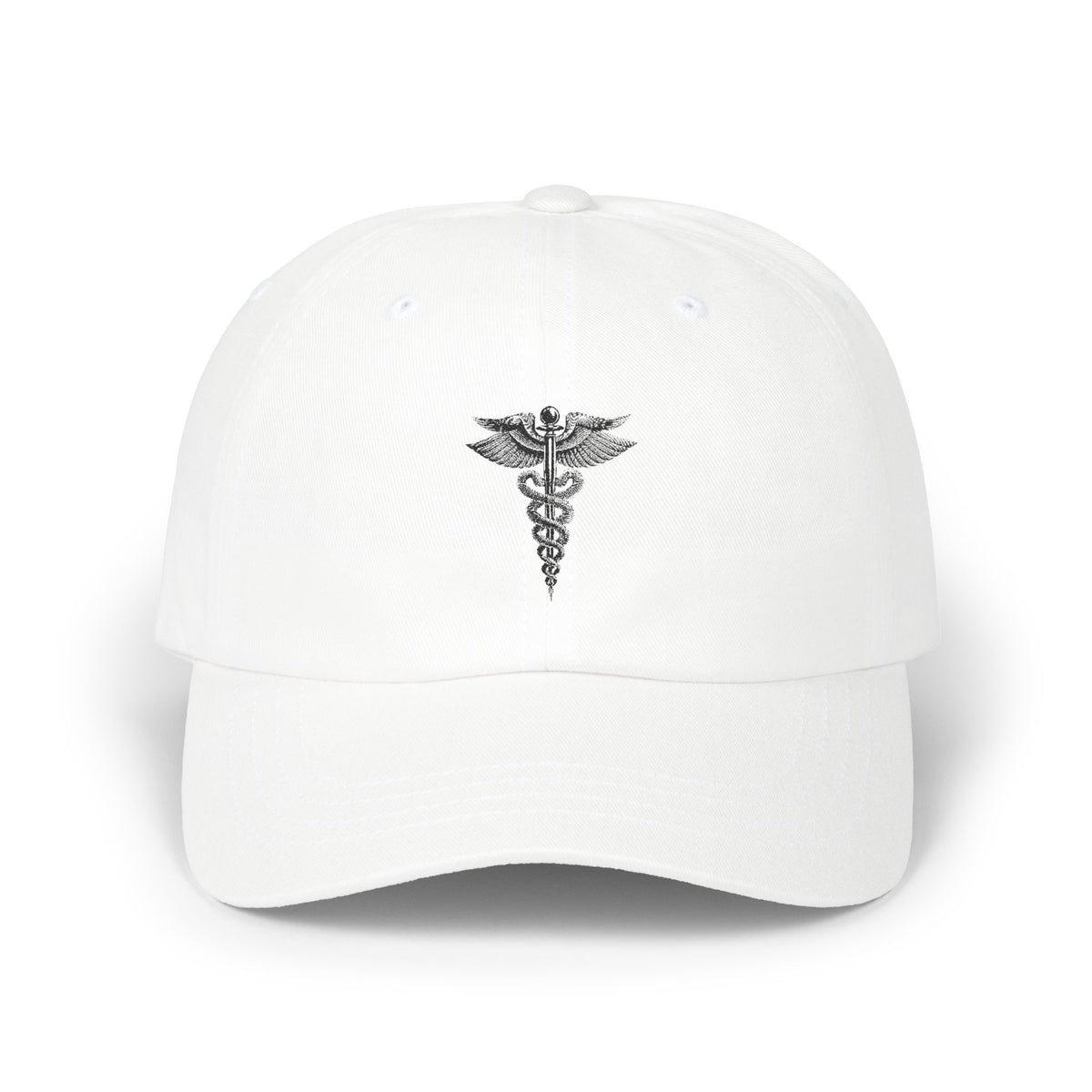 Classic Dad Cap with Caduceus Design - Unisex, Adjustable Cap for Healthcare Professionals, Gifts for Doctors, Medical Students, Casual Wear