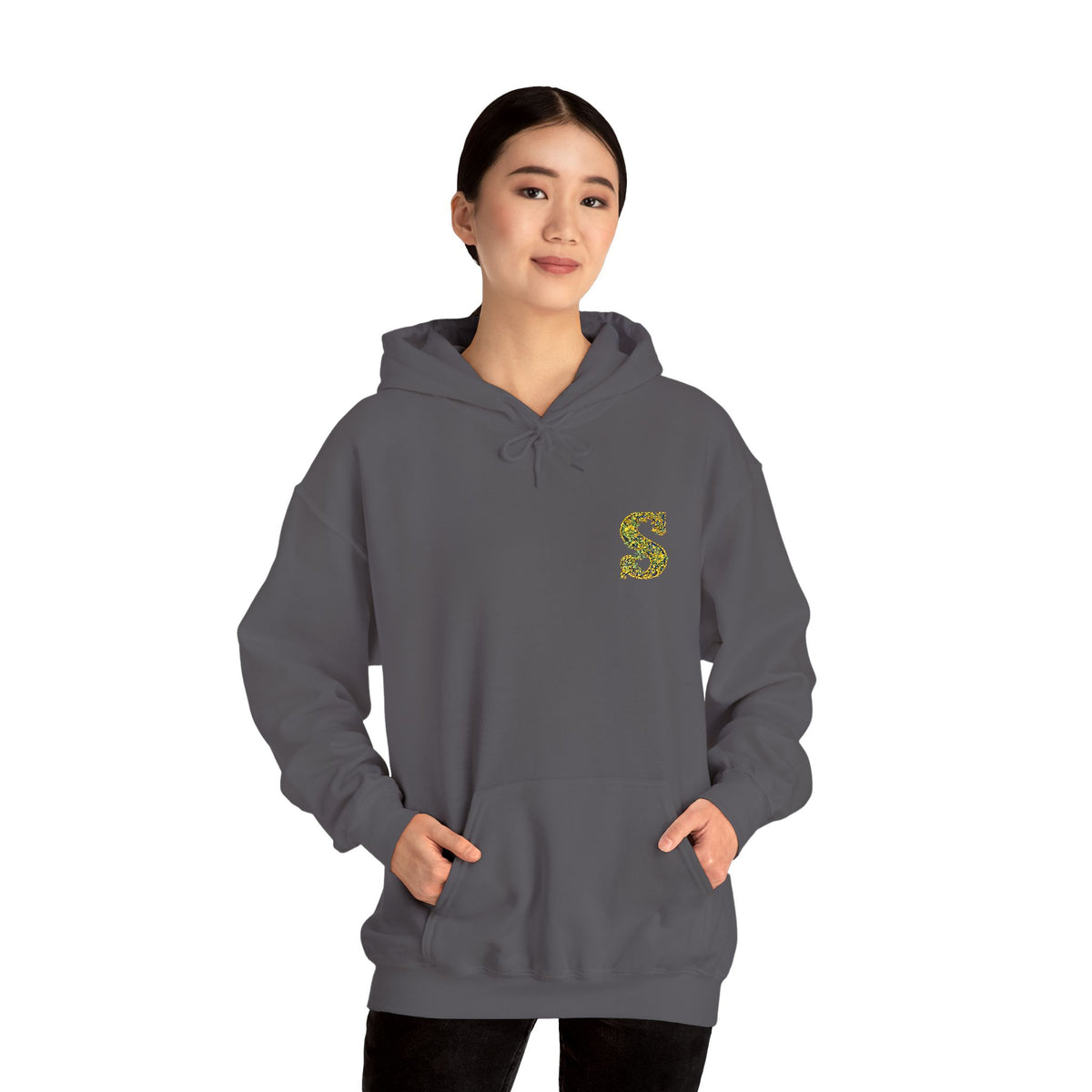 Floral S Initial Hoodie — Monogrammed Flower Letter Sweatshirt