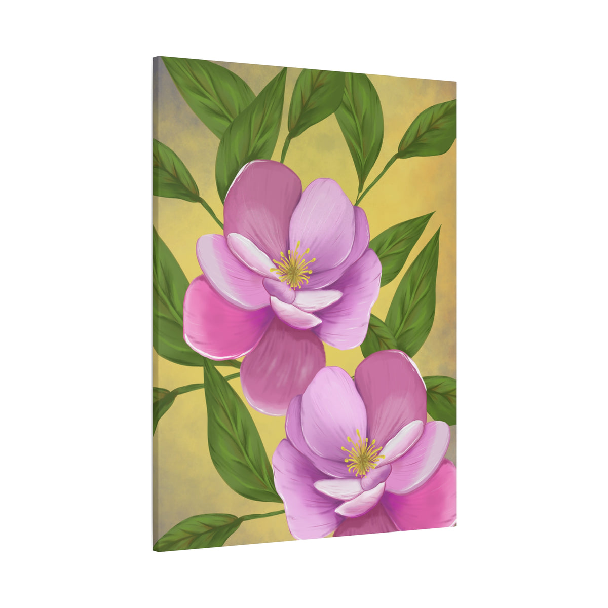 Matte Canvas, Stretched, 1.25" Tulips Pink and Purple Flowers