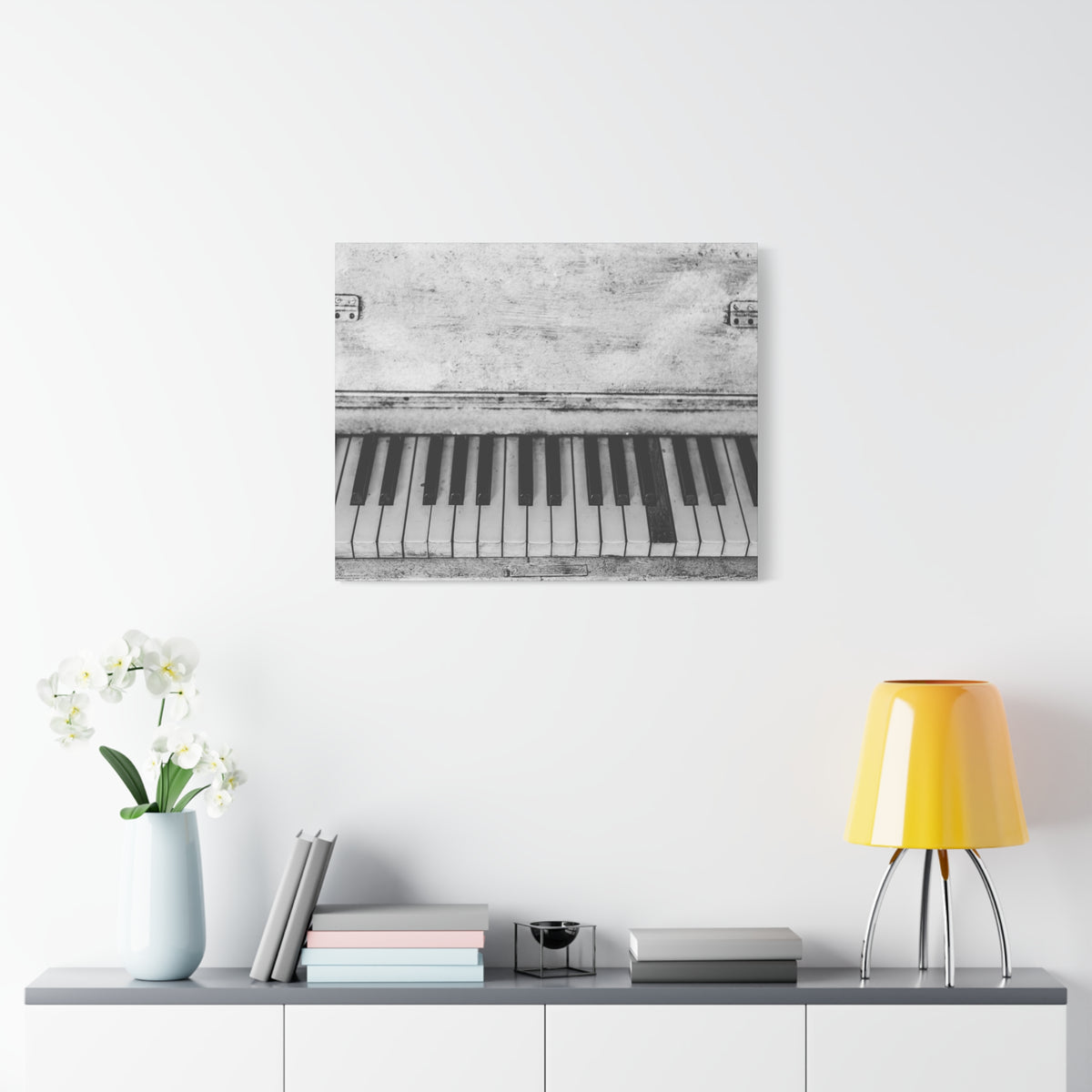 Vintage Piano Keys Matte Canvas Print