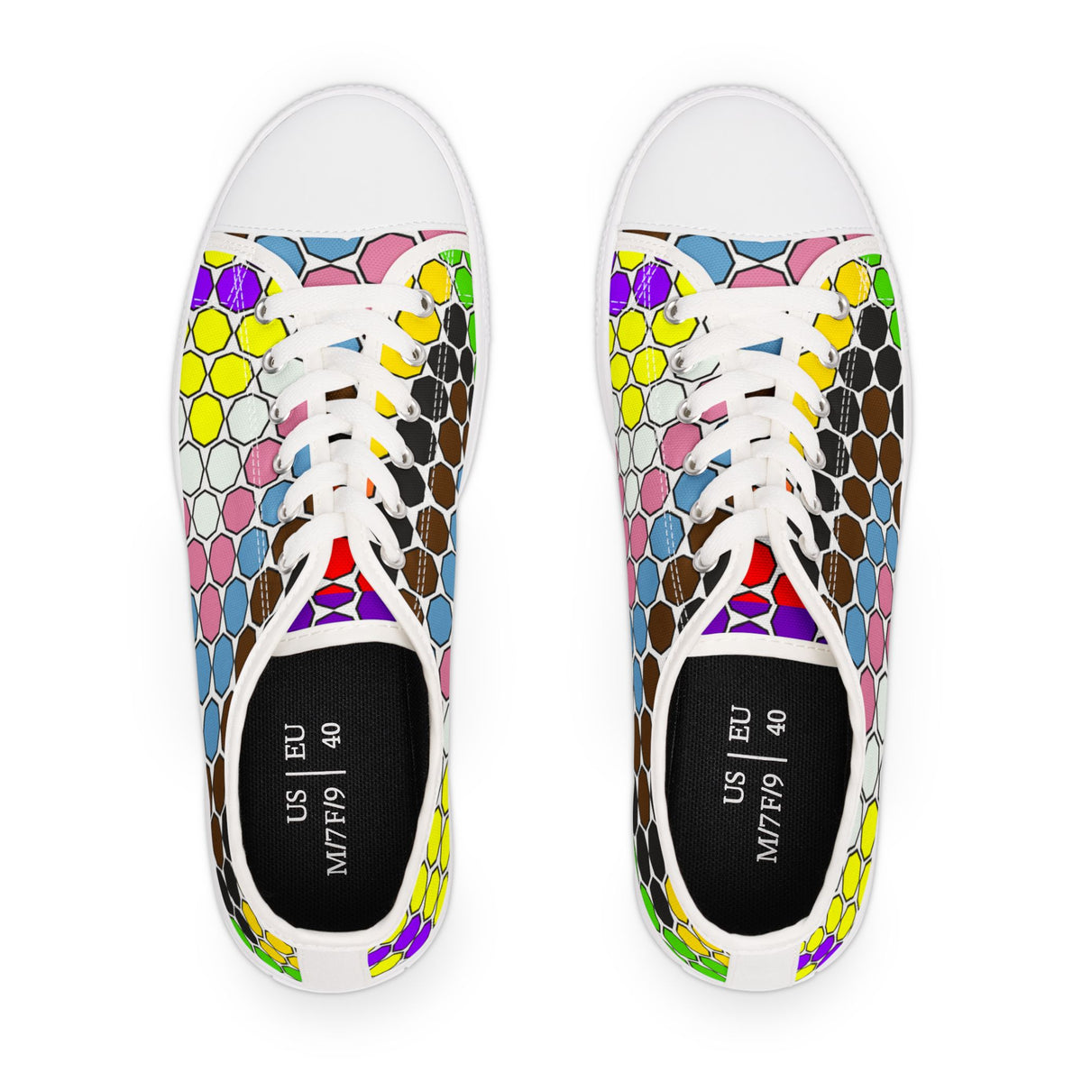 Colorful Polka Dot Low Top Sneakers — Women’s Casual Retro Pattern Shoes