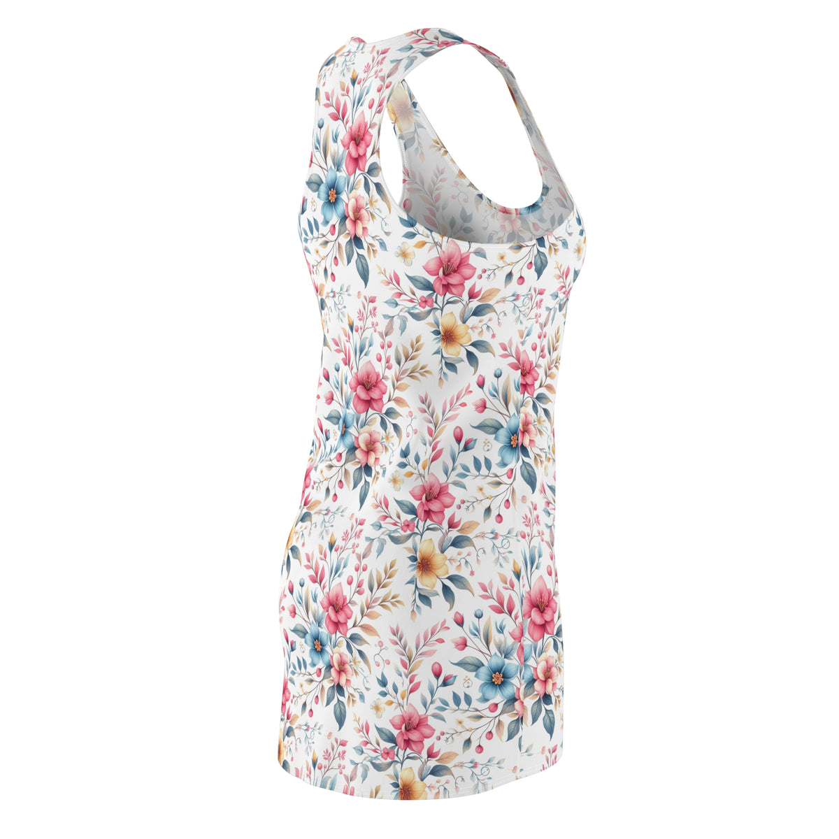 Floral Summer Racerback Dress, Feminine Floral Dress, Casual Outfit, Beach Wear, Spring Fashion, Garden Party Dress