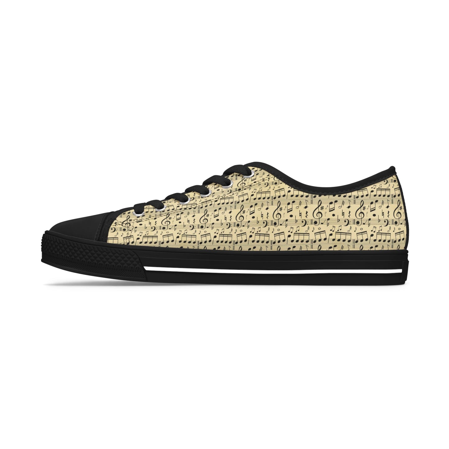 Music Sheet Low Top Sneakers — Vintage Sheet Music Print Tennis Shoes
