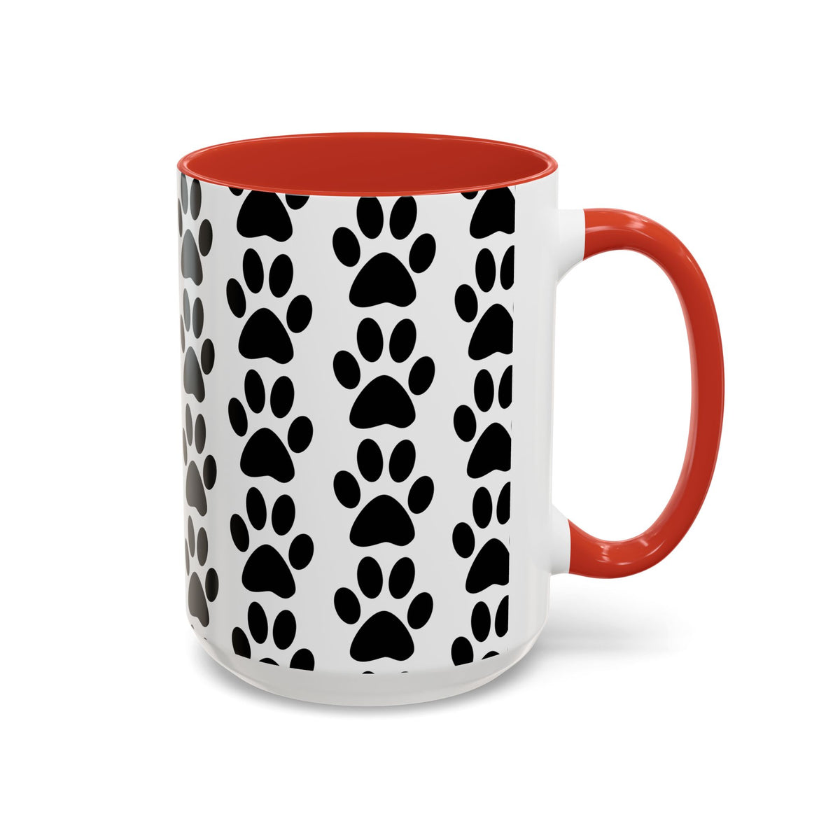 Paw Print Accent Coffee Mug - Dog Lover Gift, Black and White Pet Mug, Cute Animal Decor, Personalized Pet Owner Present, Coffee Tea Cup