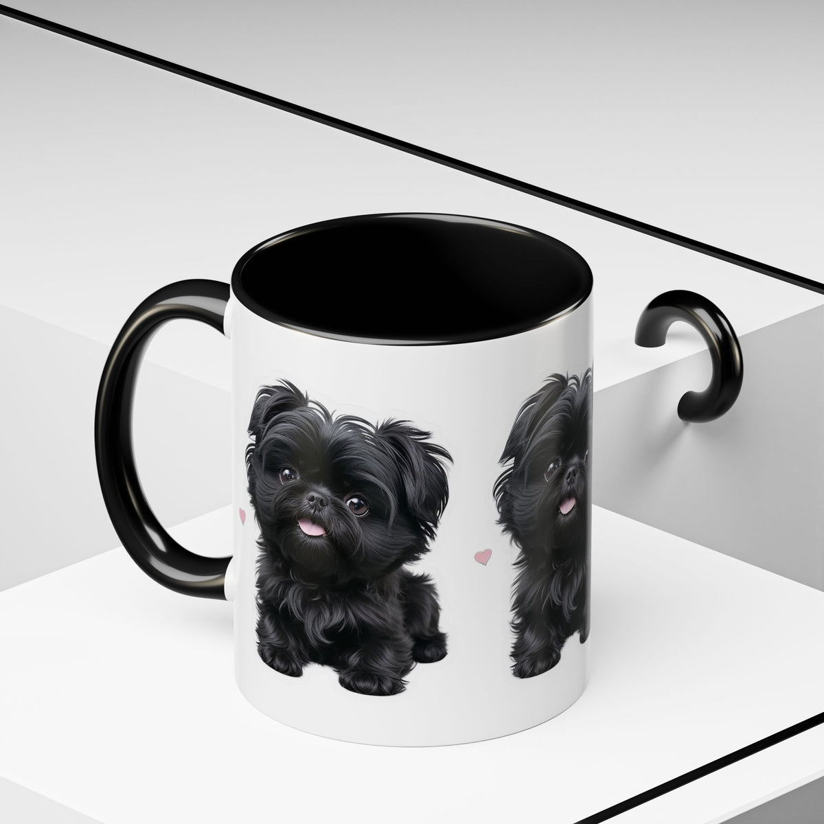 Cute Pug Accent Coffee Mug, Pet Lover Gift, Coffee Cup, Dog Mom Mug, Black Dog Ceramic Mug