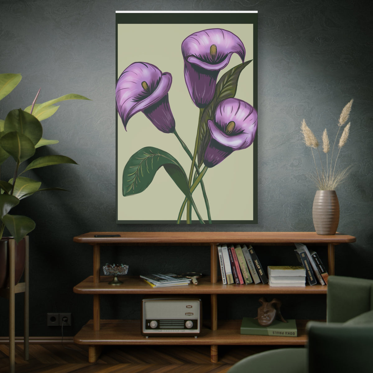 Copy of Matte Canvas, Stretched, 1.25" Purple Flowers